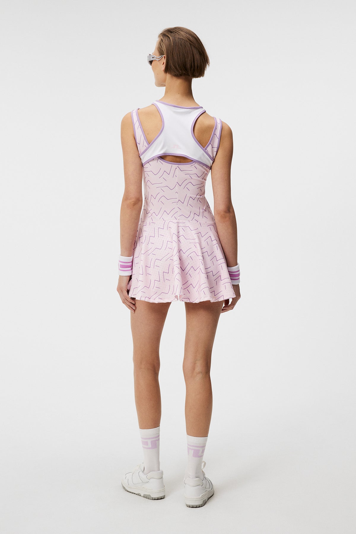 Matilda Print Dress in Outline Bridge Wave Pink by J.Lindeberg