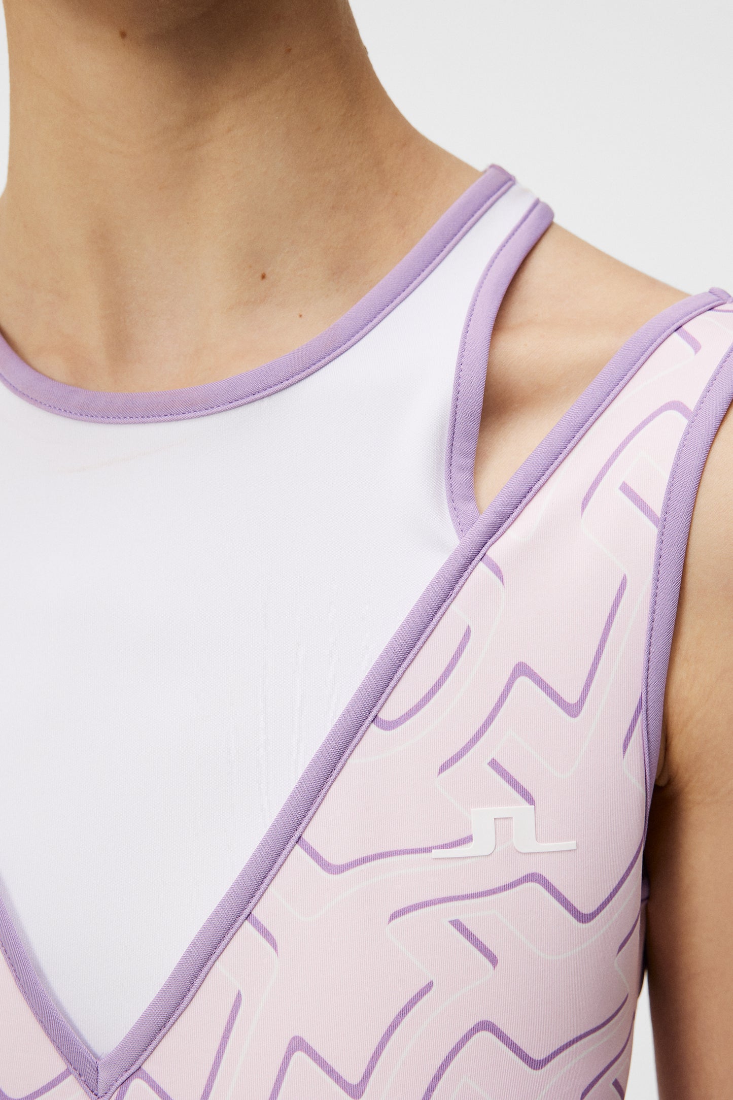 Matilda Print Dress in Outline Bridge Wave Pink by J.Lindeberg