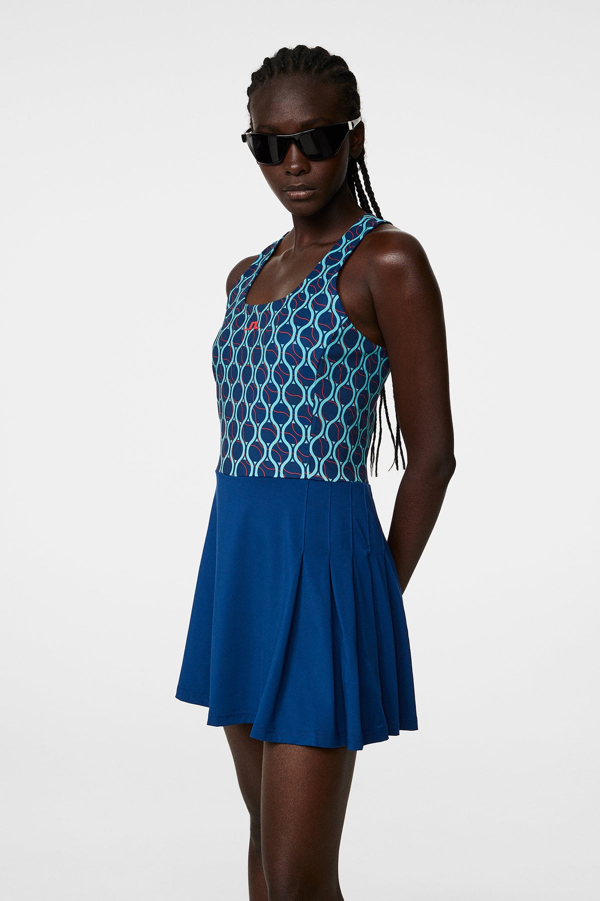 Rachel Print Dress in Racket Fade Estate by J.Lindeberg