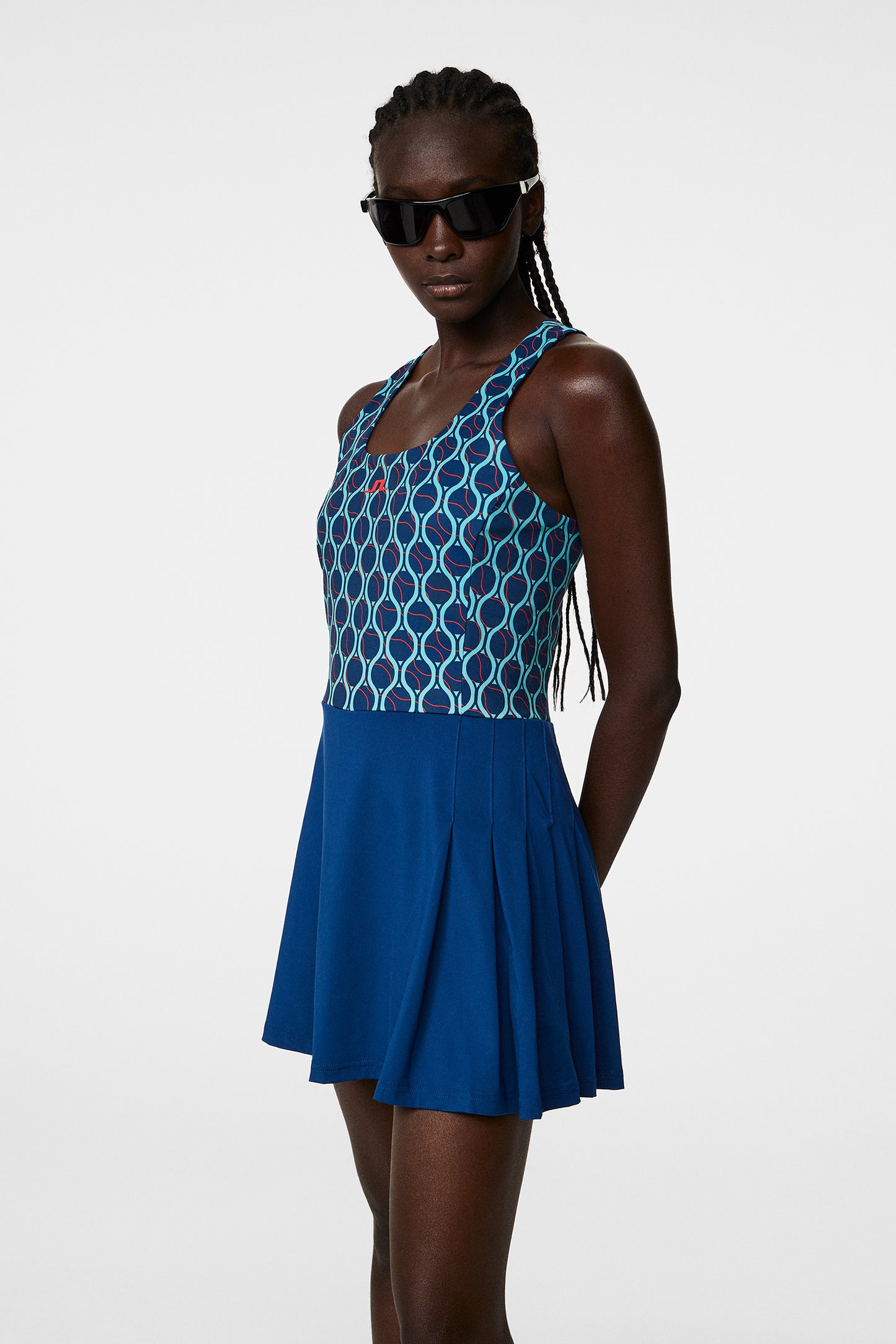 Rachel Print Dress in Racket Fade Estate by J.Lindeberg