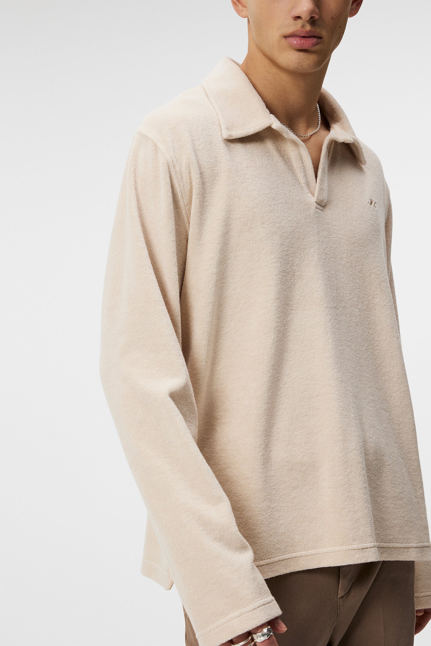 Thomas Terry Shirt in Moonbeam by J.Lindeberg