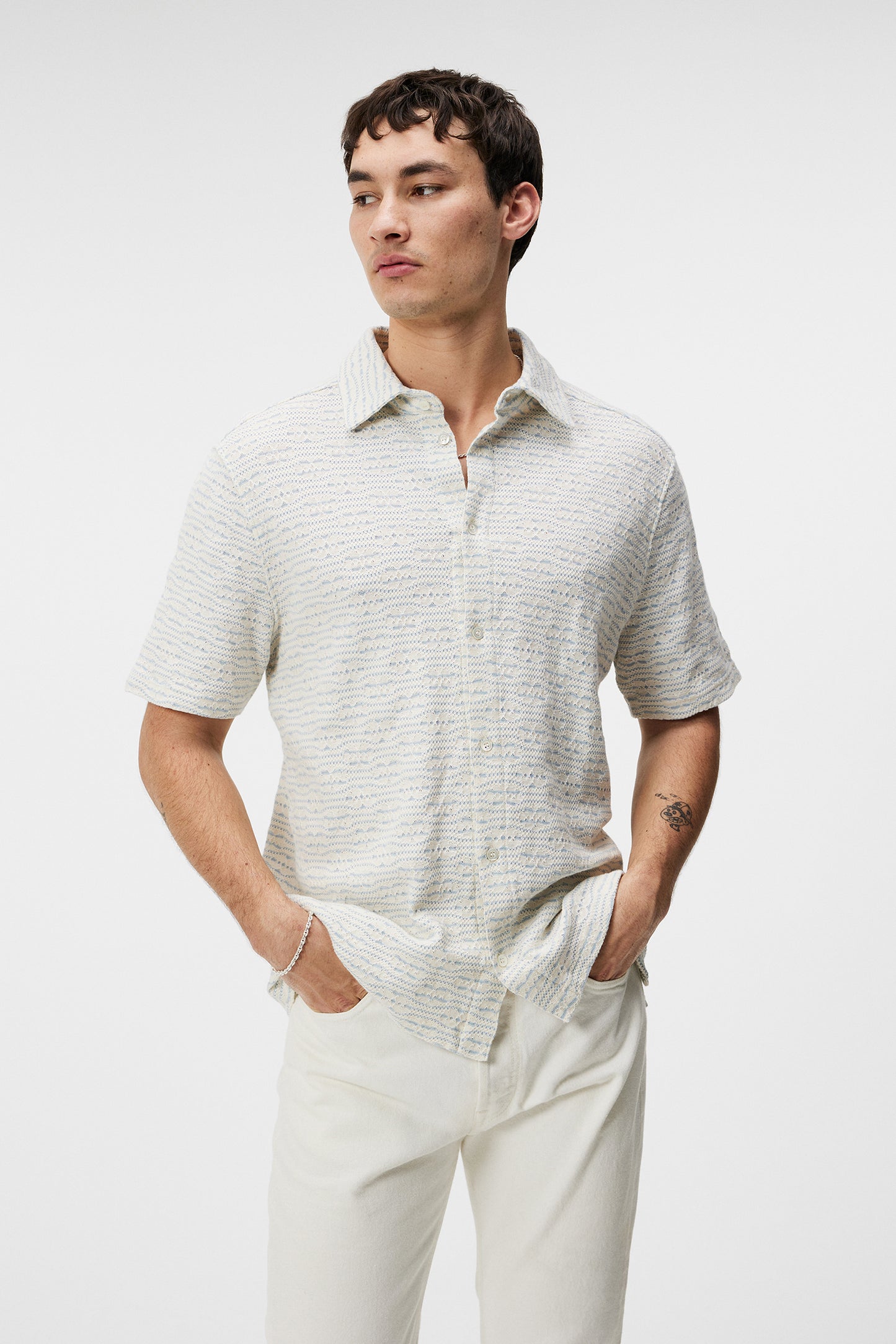 Torpa  Structure Shirt in Chambray Blue by J.Lindeberg