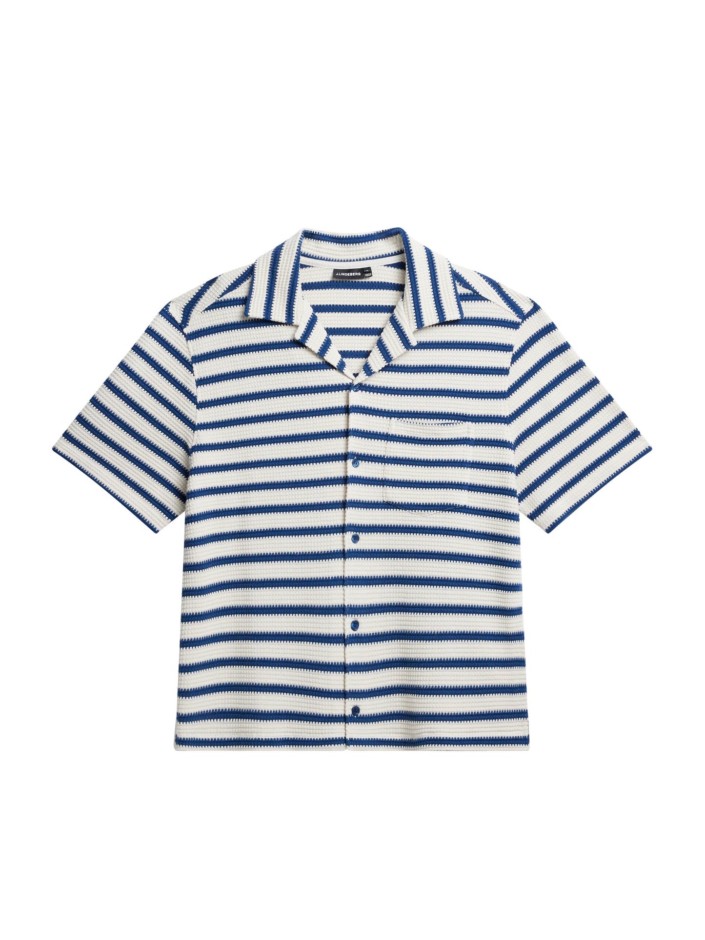 Tiro Resort Stripe Shirt in Estate Blue by J.Lindeberg