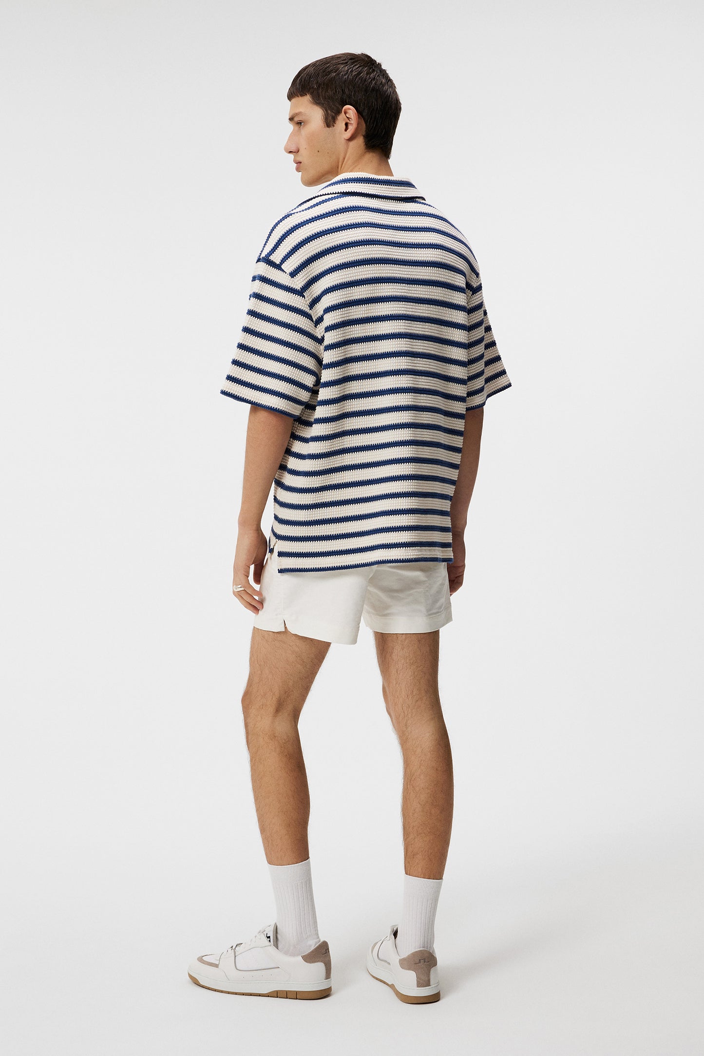 Tiro Resort Stripe Shirt in Estate Blue by J.Lindeberg