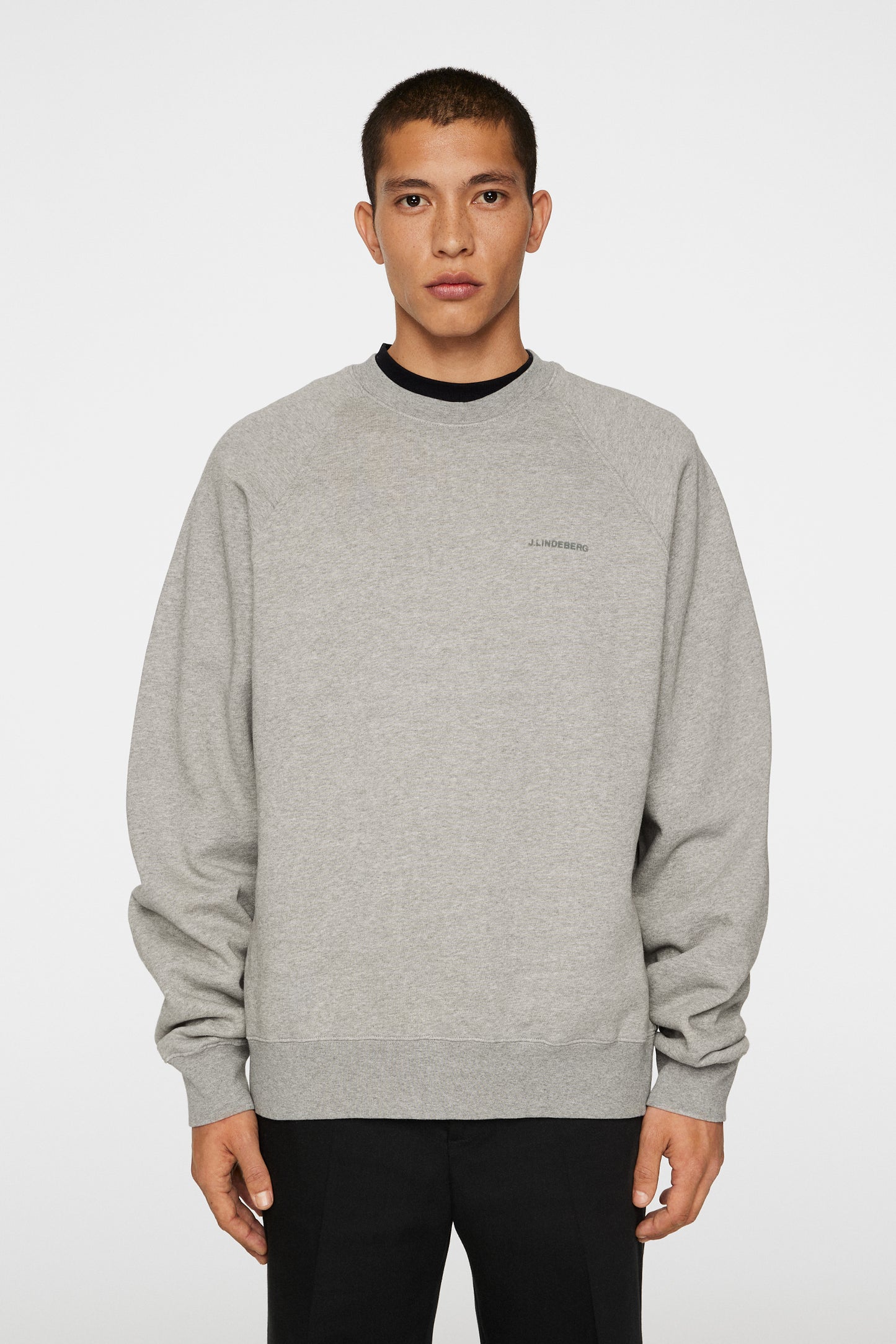 Callan Crew Neck in Light Grey Melange by J.Lindeberg