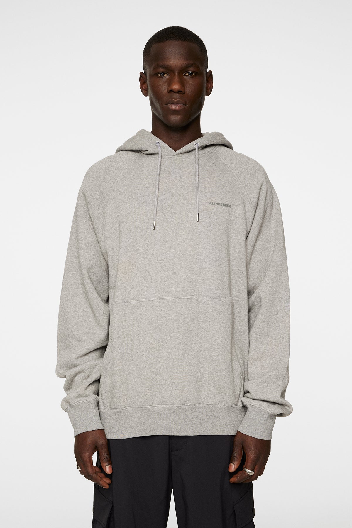 Callan Hoodie in Light Grey Melange by J.Lindeberg