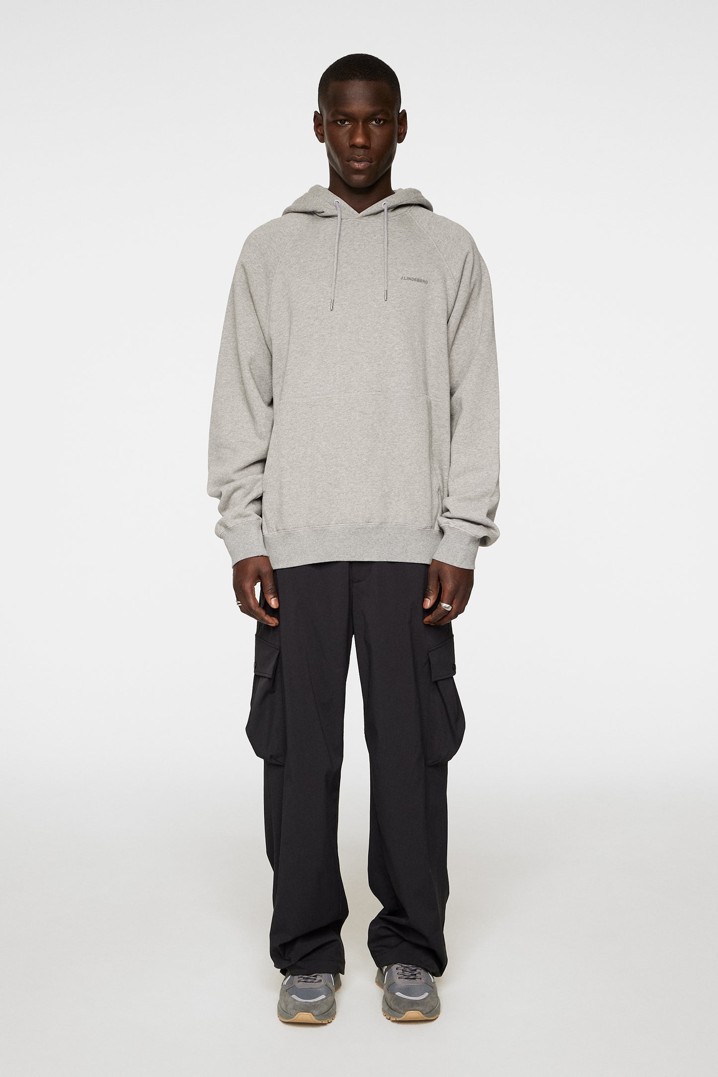Callan Hoodie in Light Grey Melange by J.Lindeberg