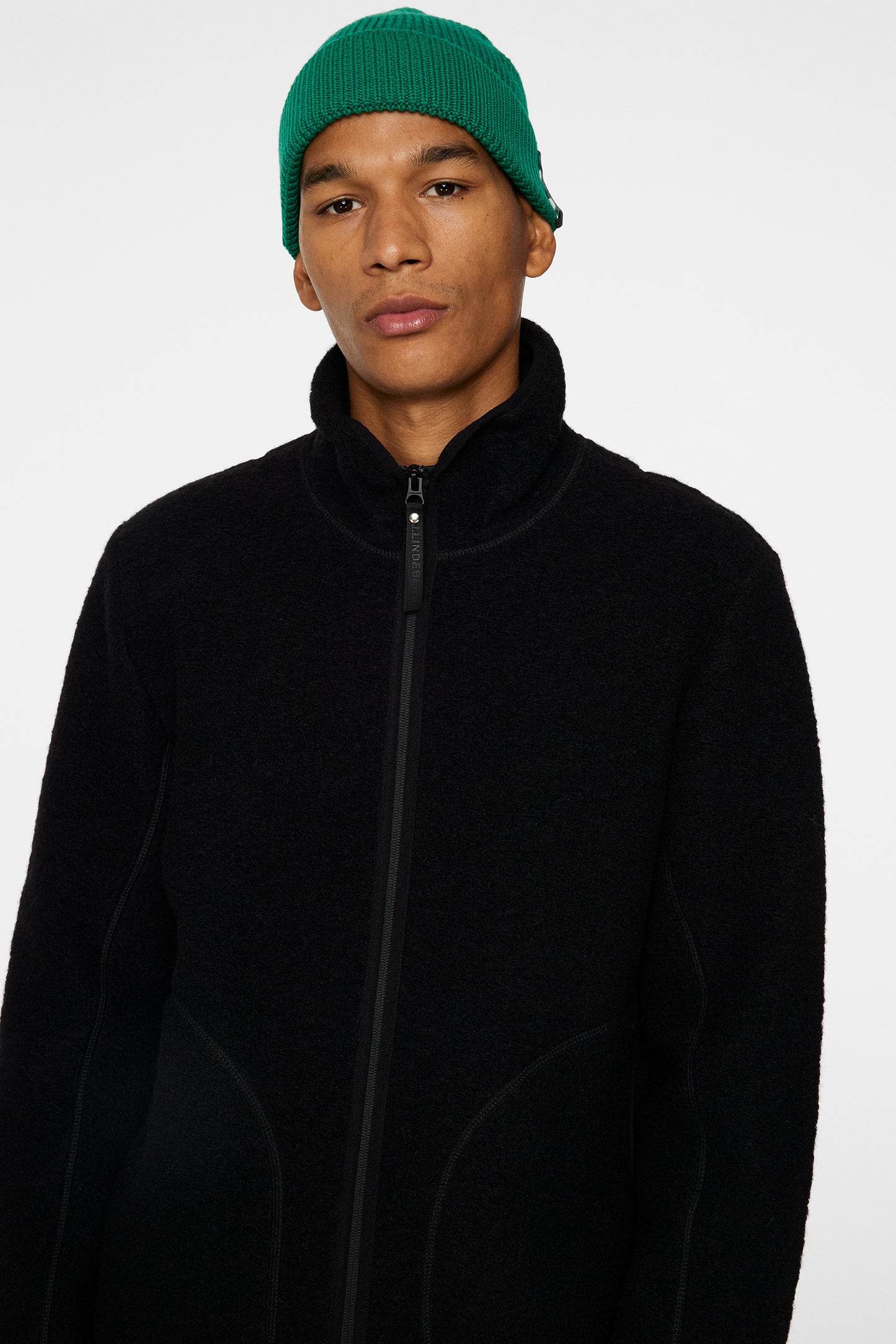 Dustin Wool Fleece Jacket in Black by J.Lindeberg