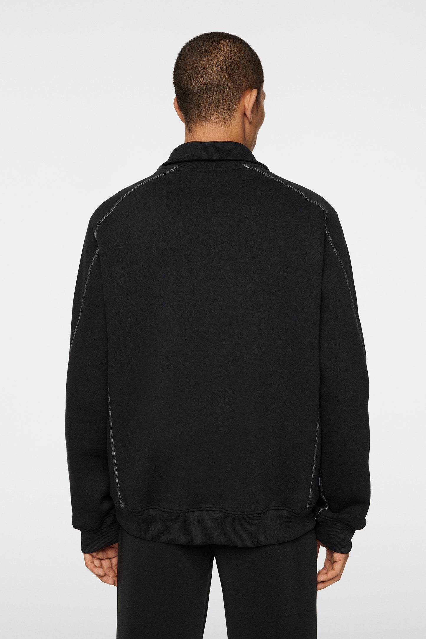 Canter Quarter Zip Sweat in Black by J.Lindeberg
