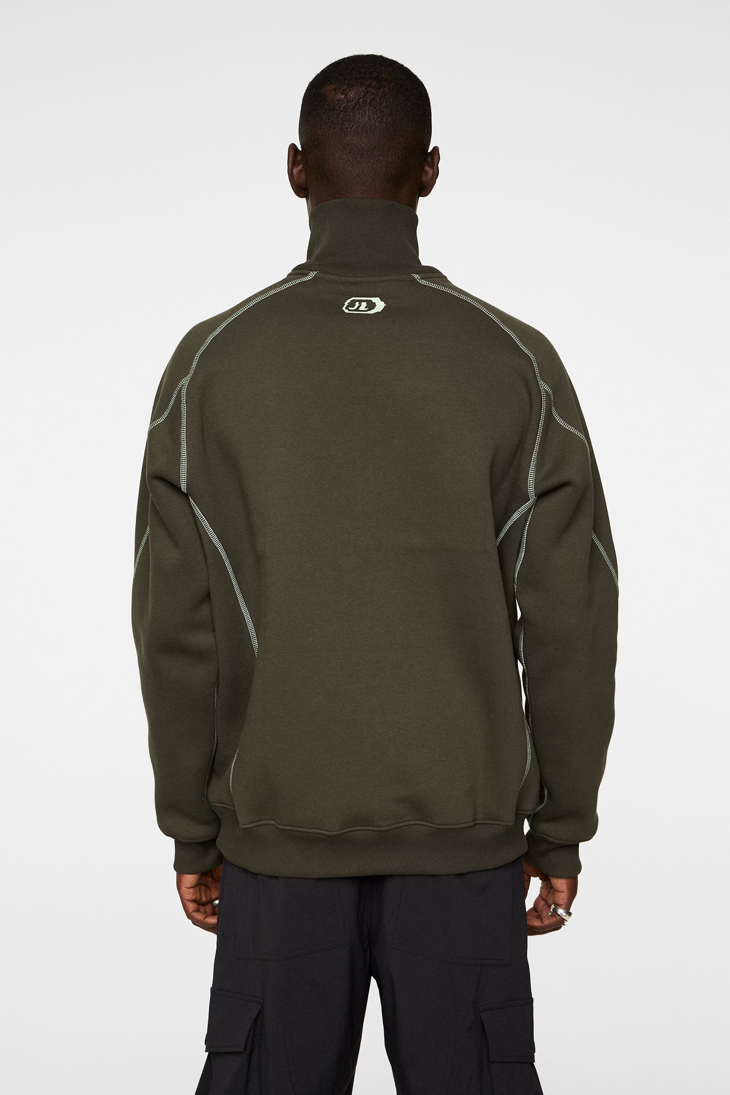 Canter Quarter Zip Sweat in Forest Green by J.Lindeberg