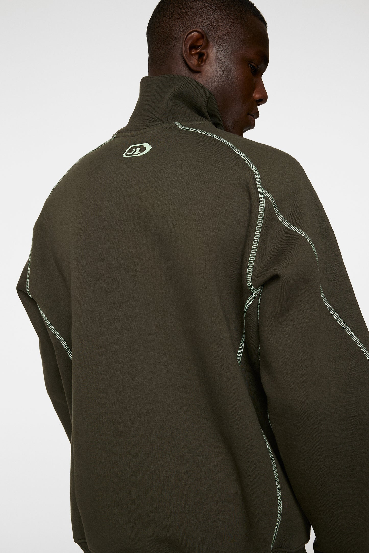 Canter Quarter Zip Sweat in Forest Green by J.Lindeberg