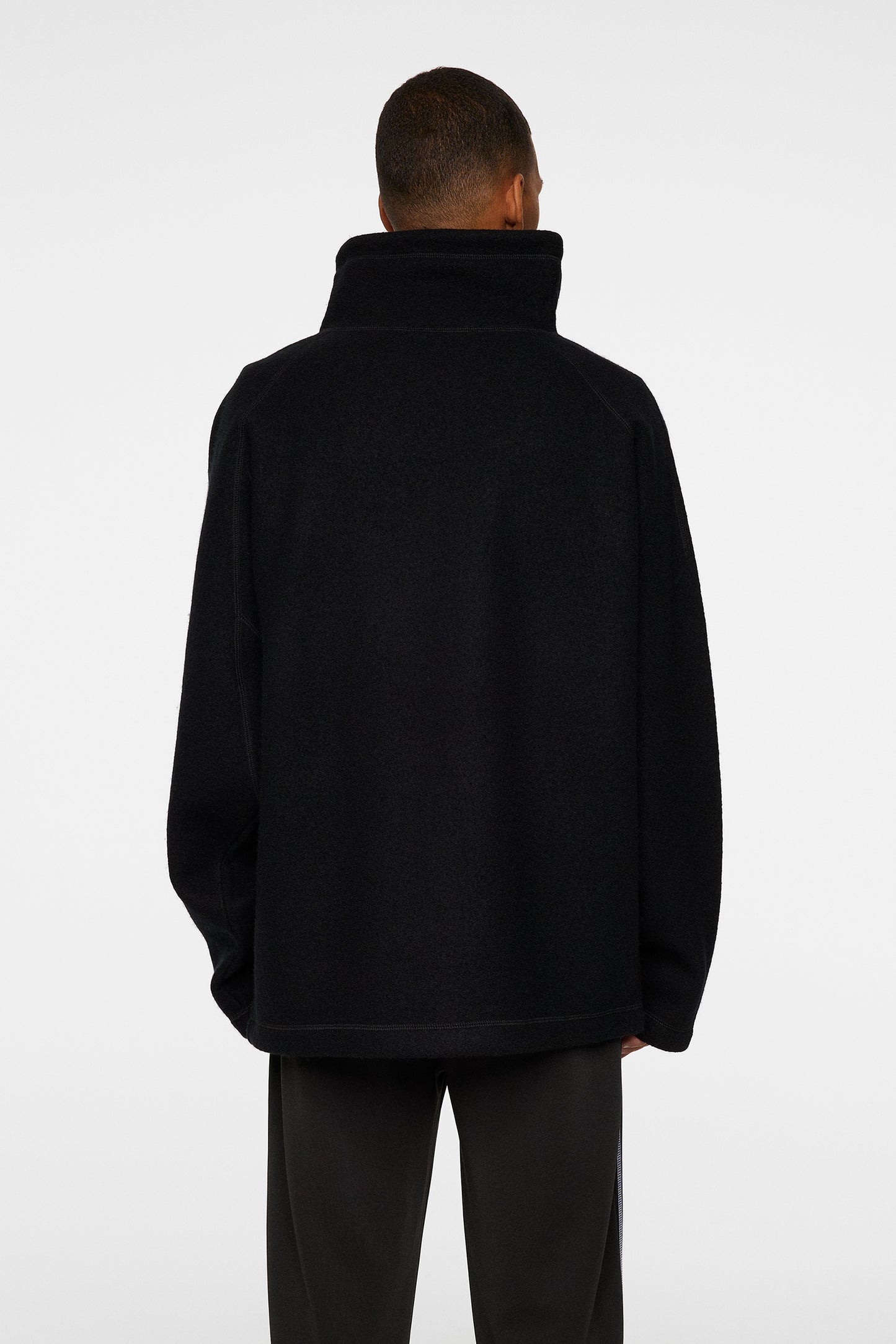 Armond Wool Anorak Sweater in Black by J.Lindeberg