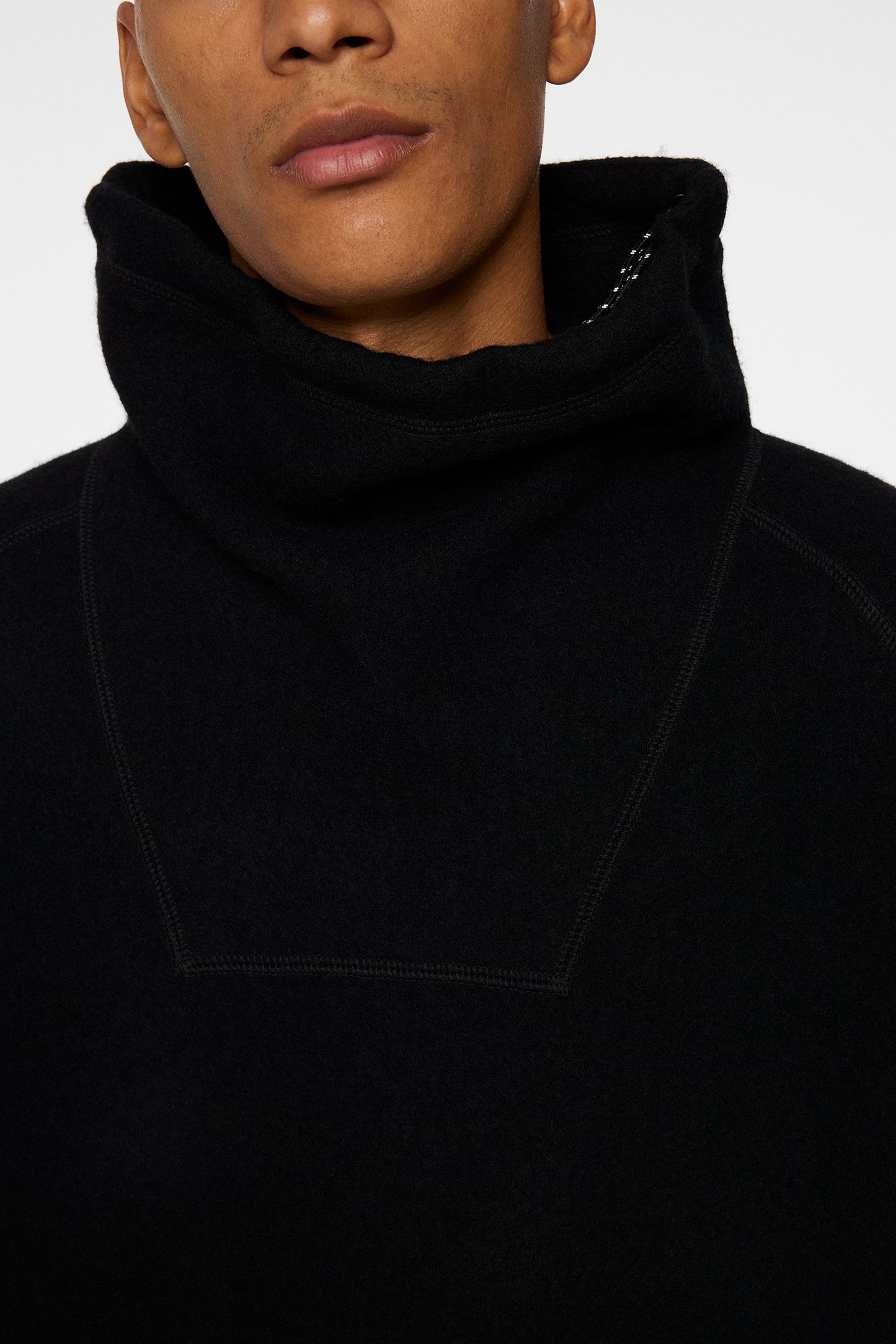 Armond Wool Anorak Sweater in Black by J.Lindeberg