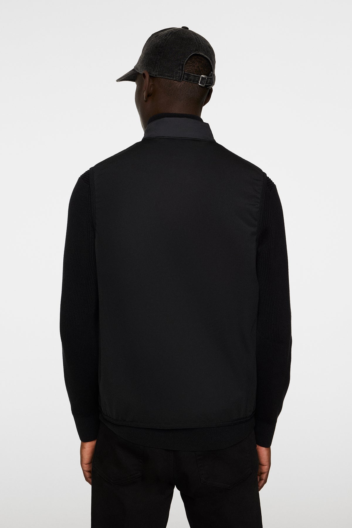 Dobber Hybrid Vest in Black by J.Lindeberg
