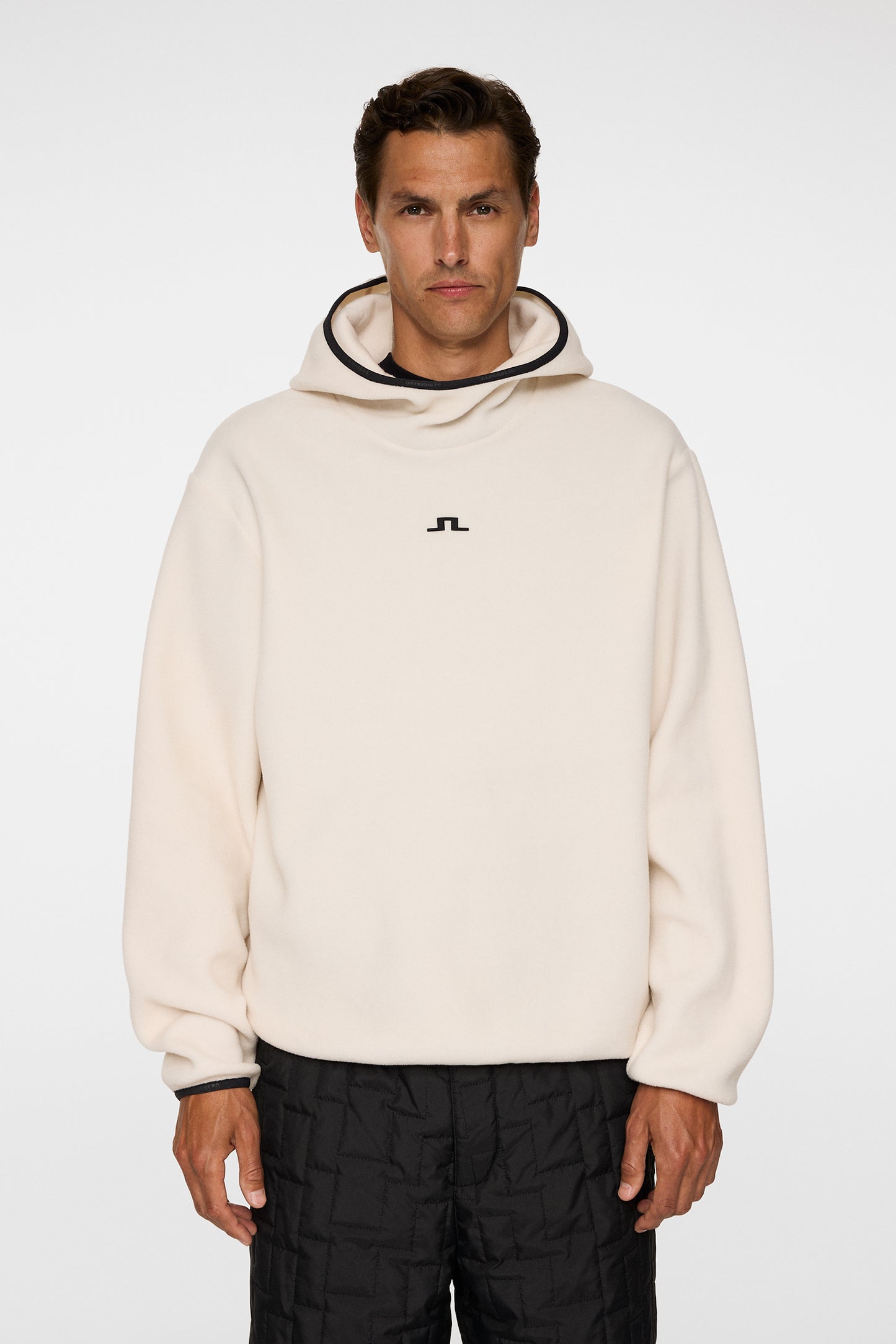 Como Fleece hoodie in Moonbeam by J.Lindeberg