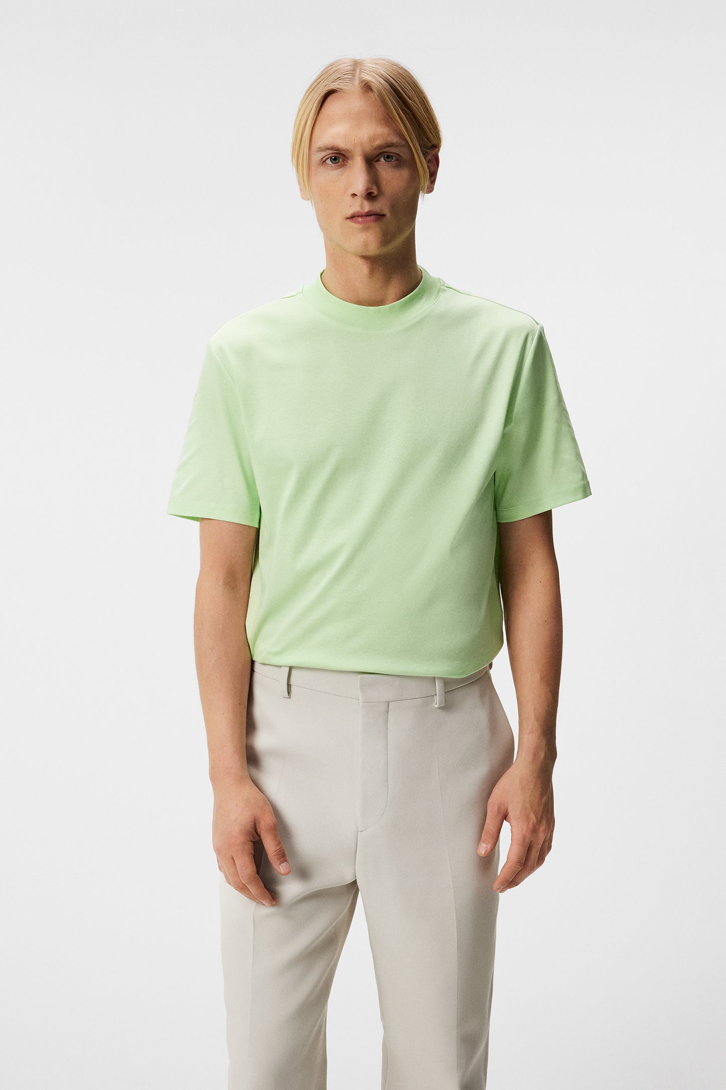 Ace Mock Neck T-shirt in Paradise Green by J.Lindeberg