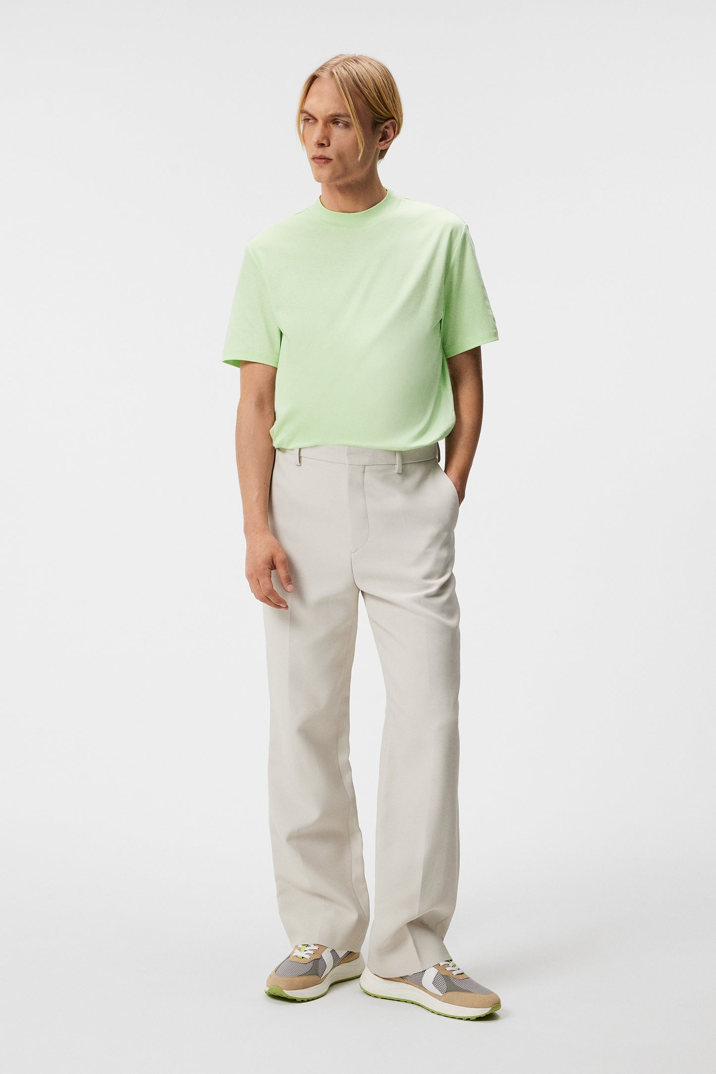 Ace Mock Neck T-shirt in Paradise Green by J.Lindeberg