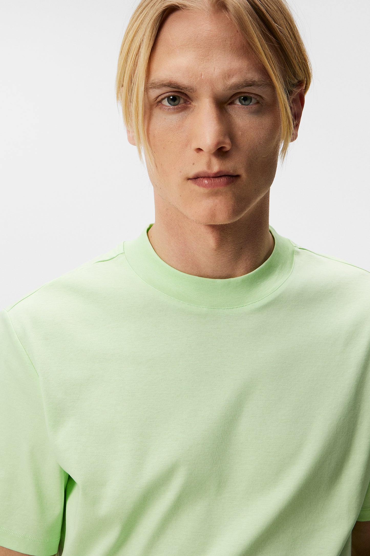 Ace Mock Neck T-shirt in Paradise Green by J.Lindeberg