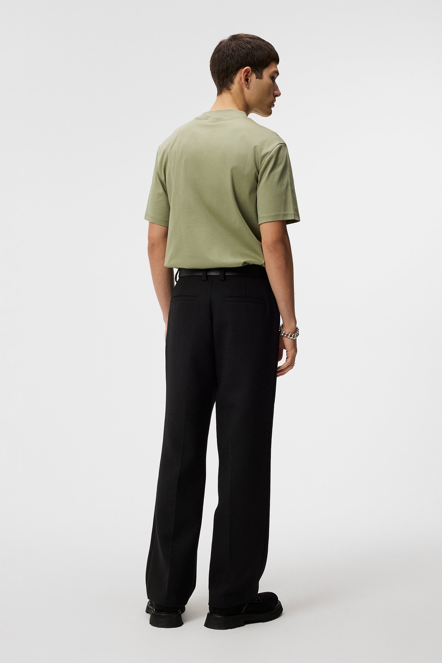 Ace Mock Neck T-shirt in Oil Green by J.Lindeberg