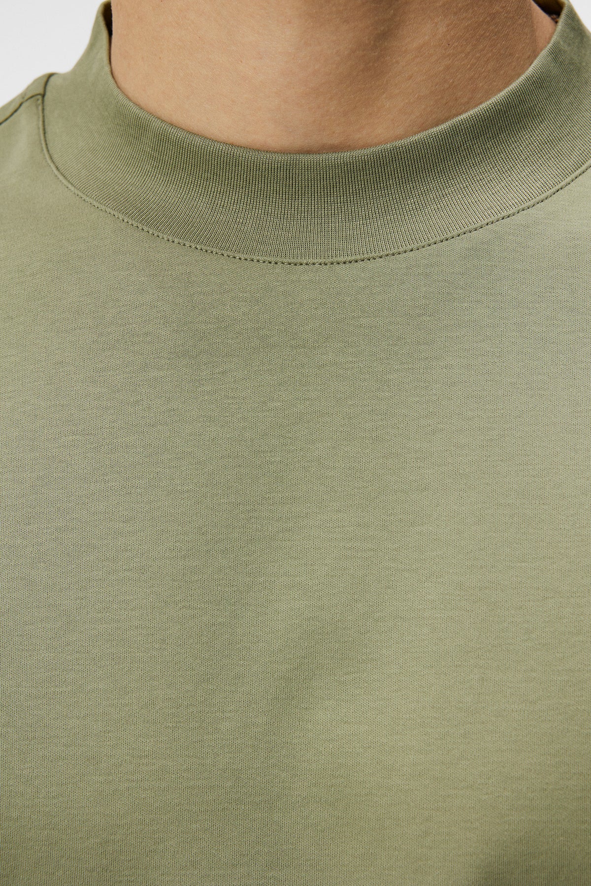 Ace Mock Neck T-shirt in Oil Green by J.Lindeberg