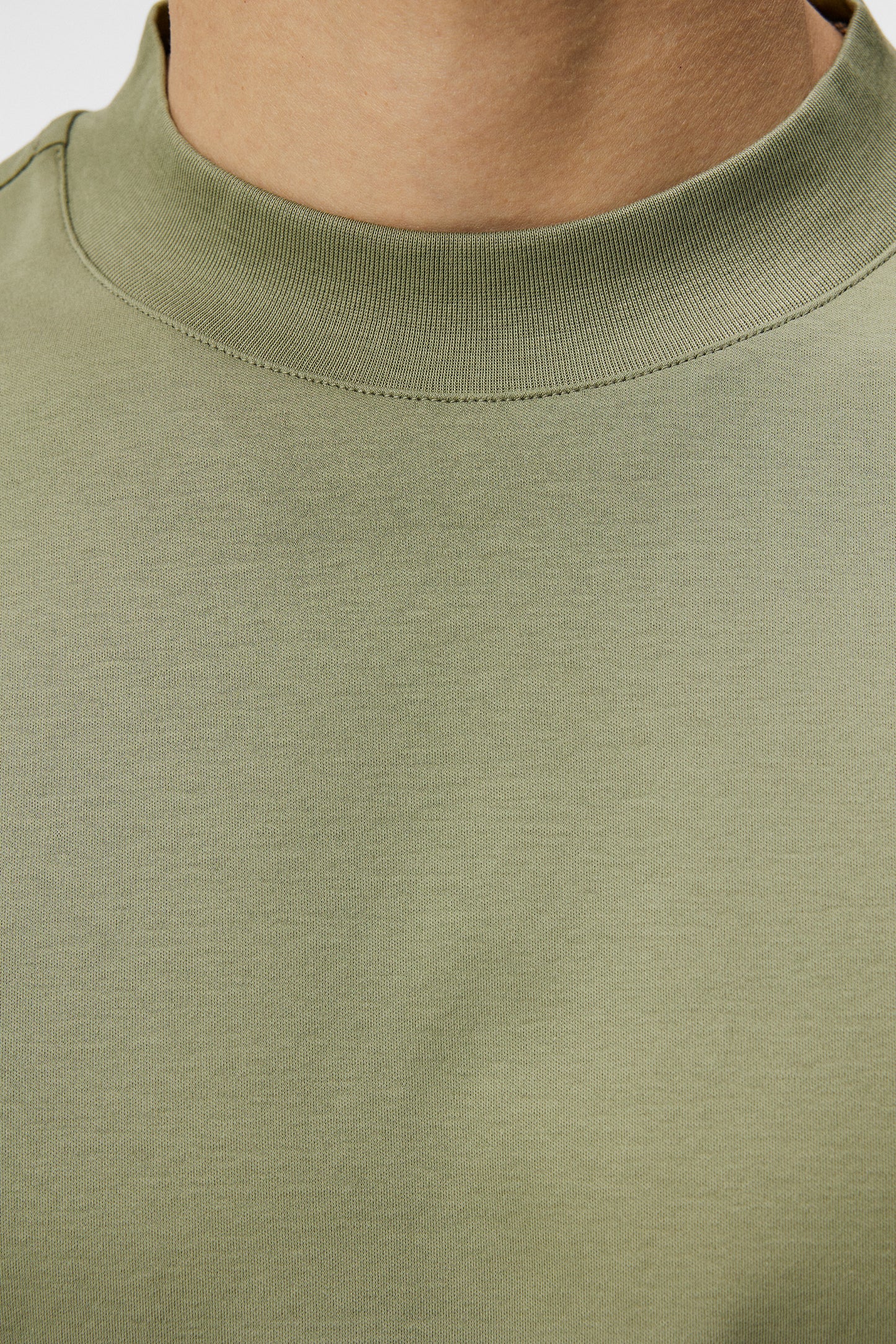 Ace Mock Neck T-shirt in Oil Green by J.Lindeberg