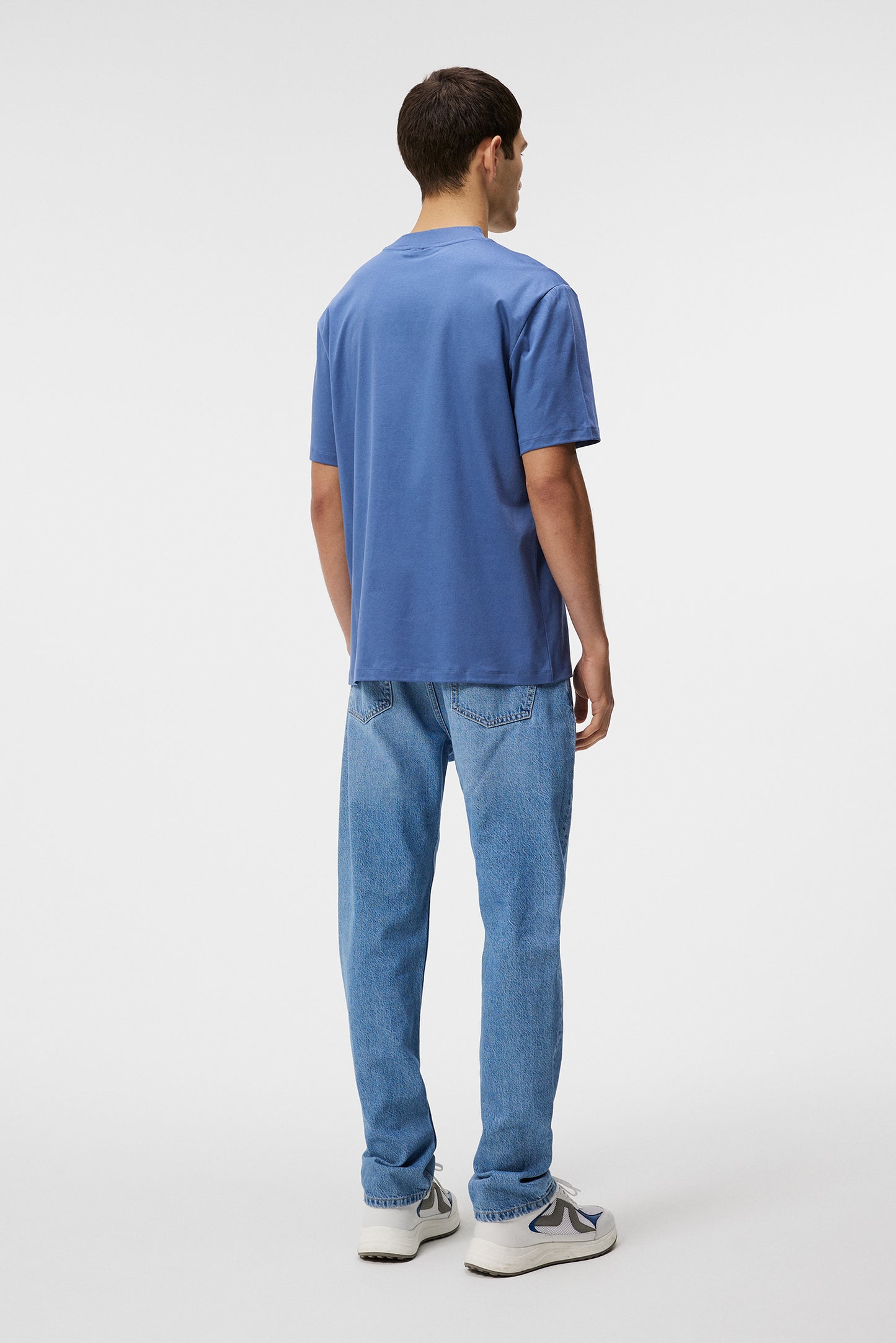 Ace Mock Neck T-shirt in Bijou Blue by J.Lindeberg