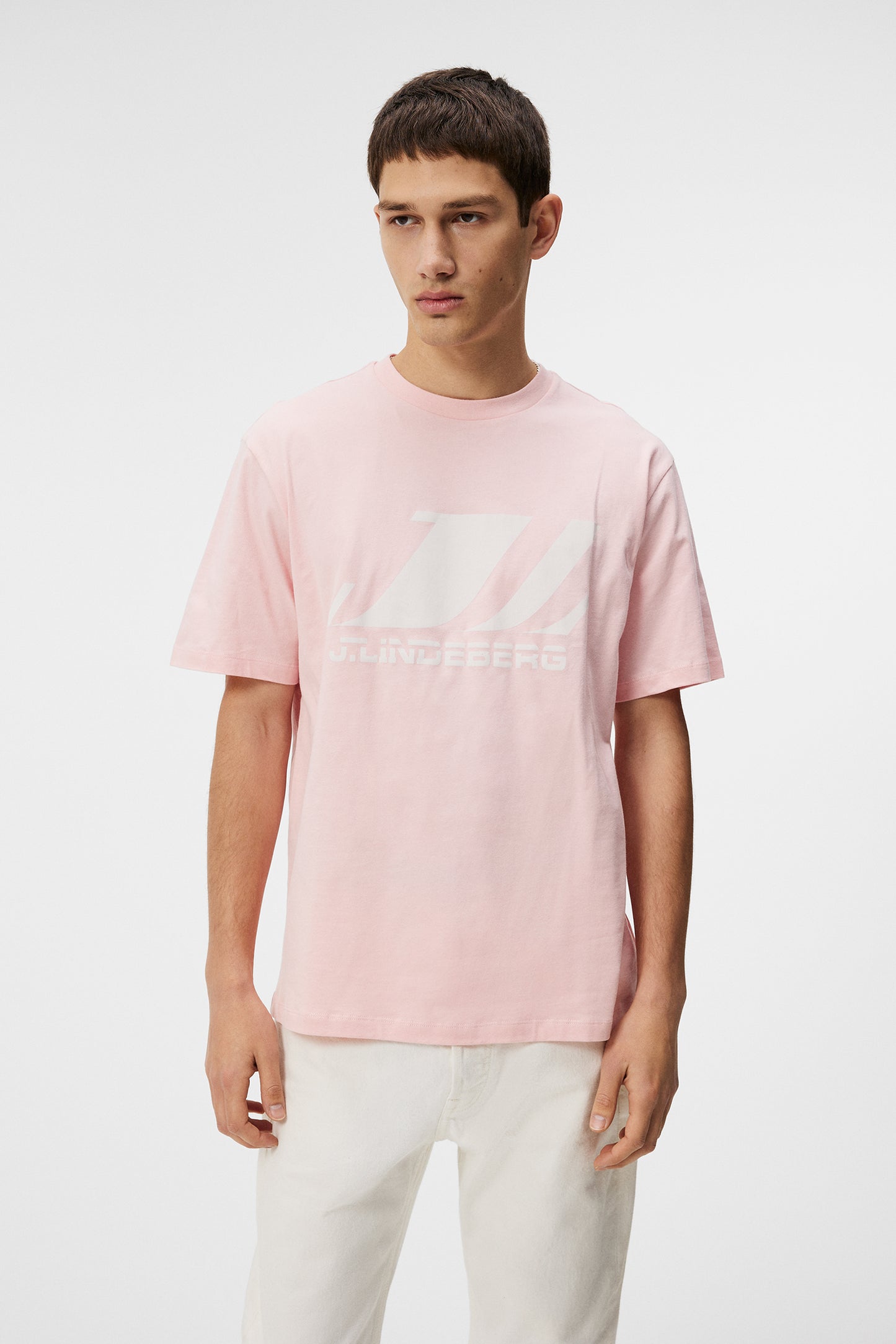Parcy Logo Tee in Powder Pink by J.Lindeberg