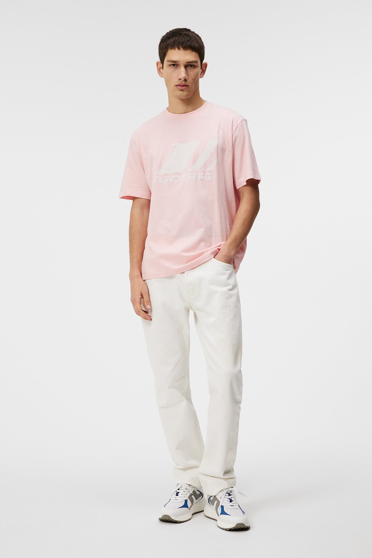 Parcy Logo Tee in Powder Pink by J.Lindeberg