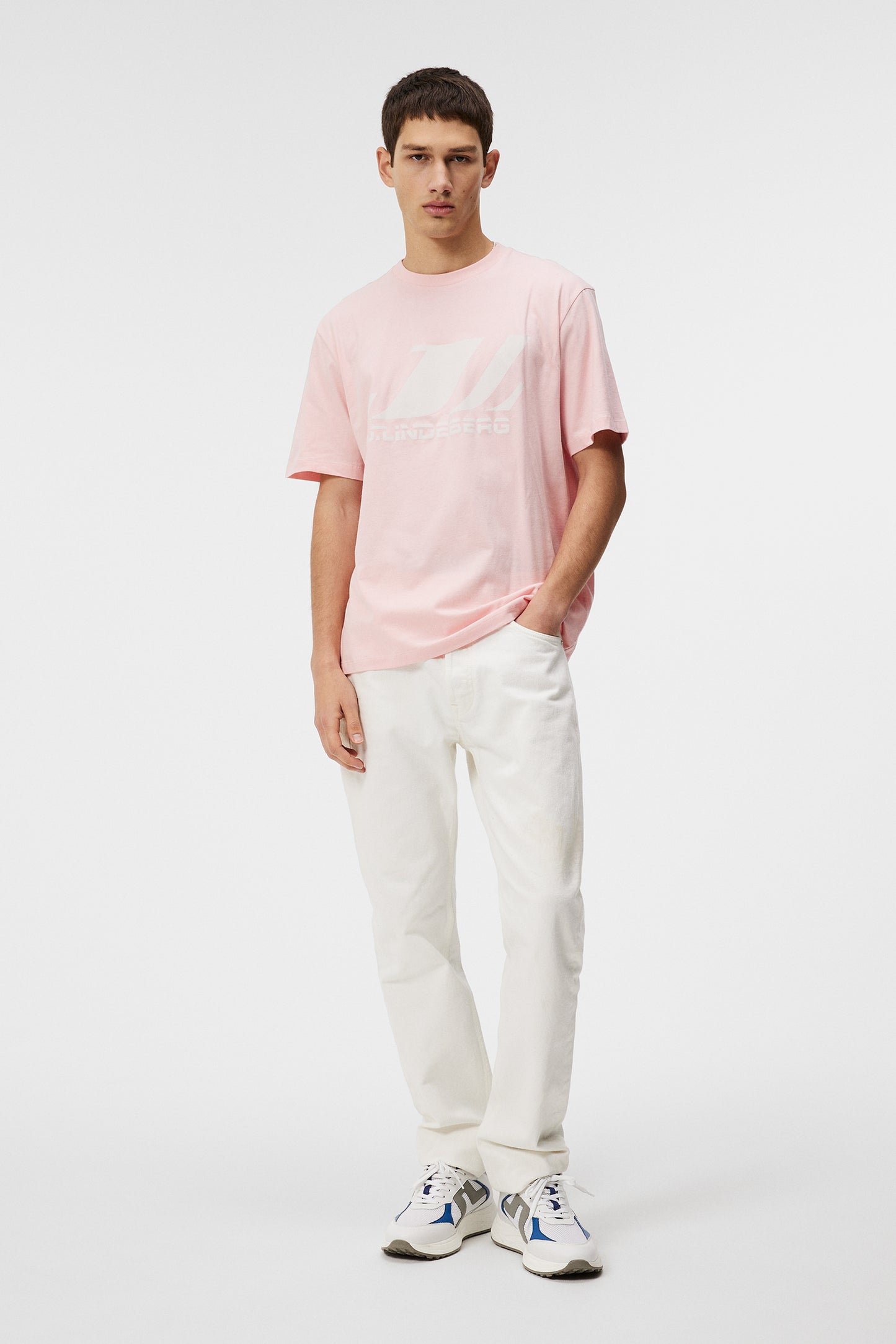 Parcy Logo Tee in Powder Pink by J.Lindeberg