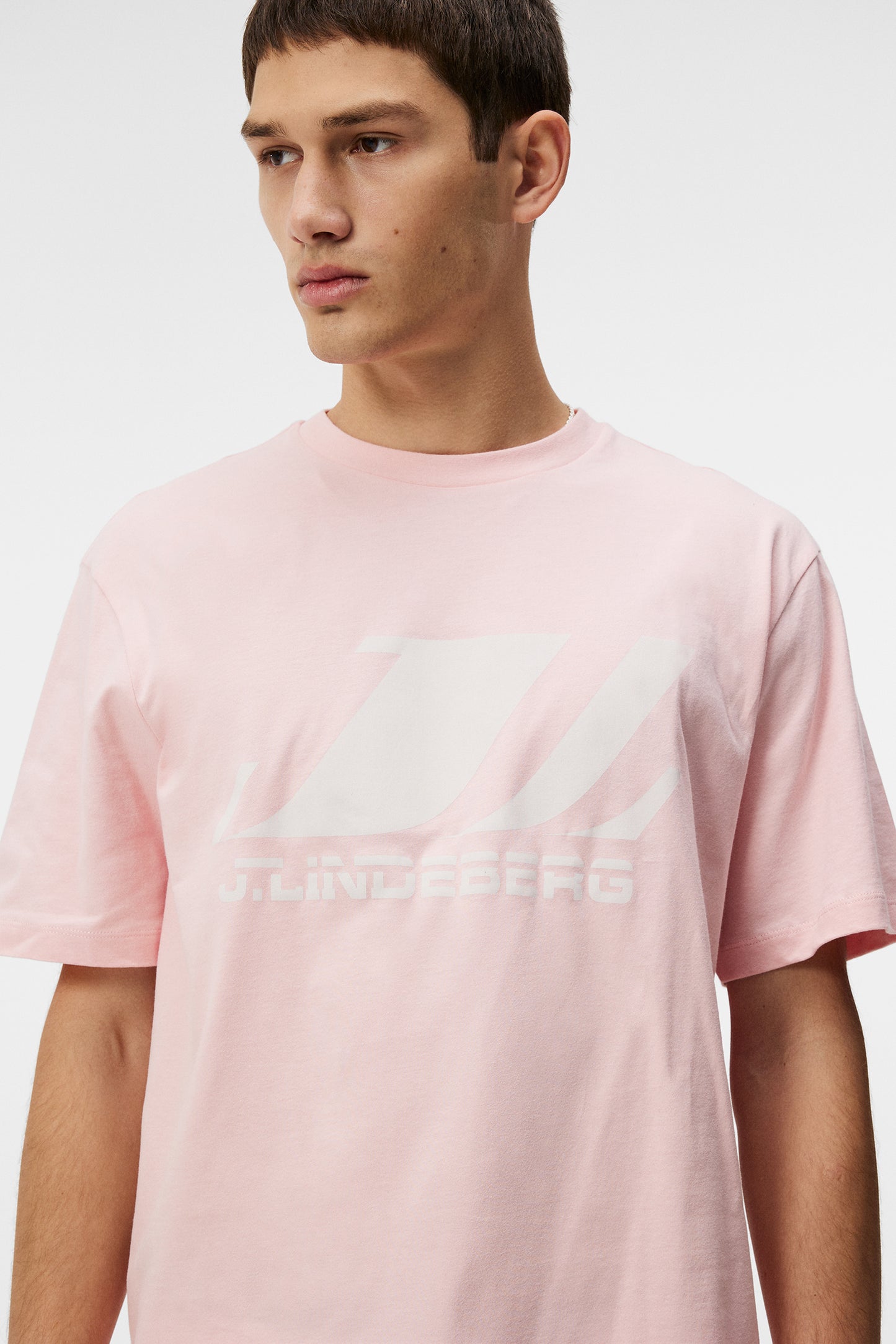 Parcy Logo Tee in Powder Pink by J.Lindeberg