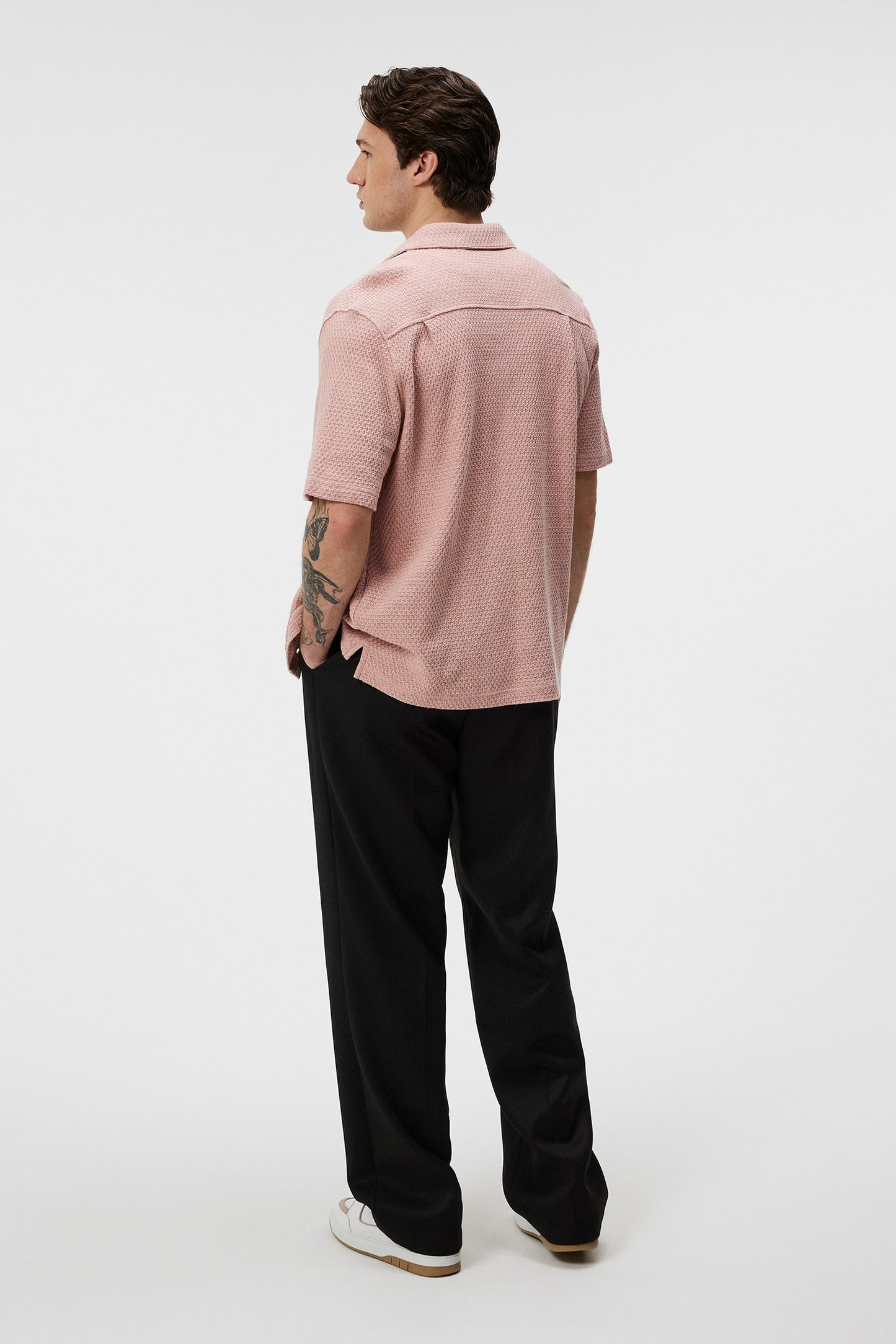 Torpa Airy Structure Shirt in Powder Pink by J.Lindeberg