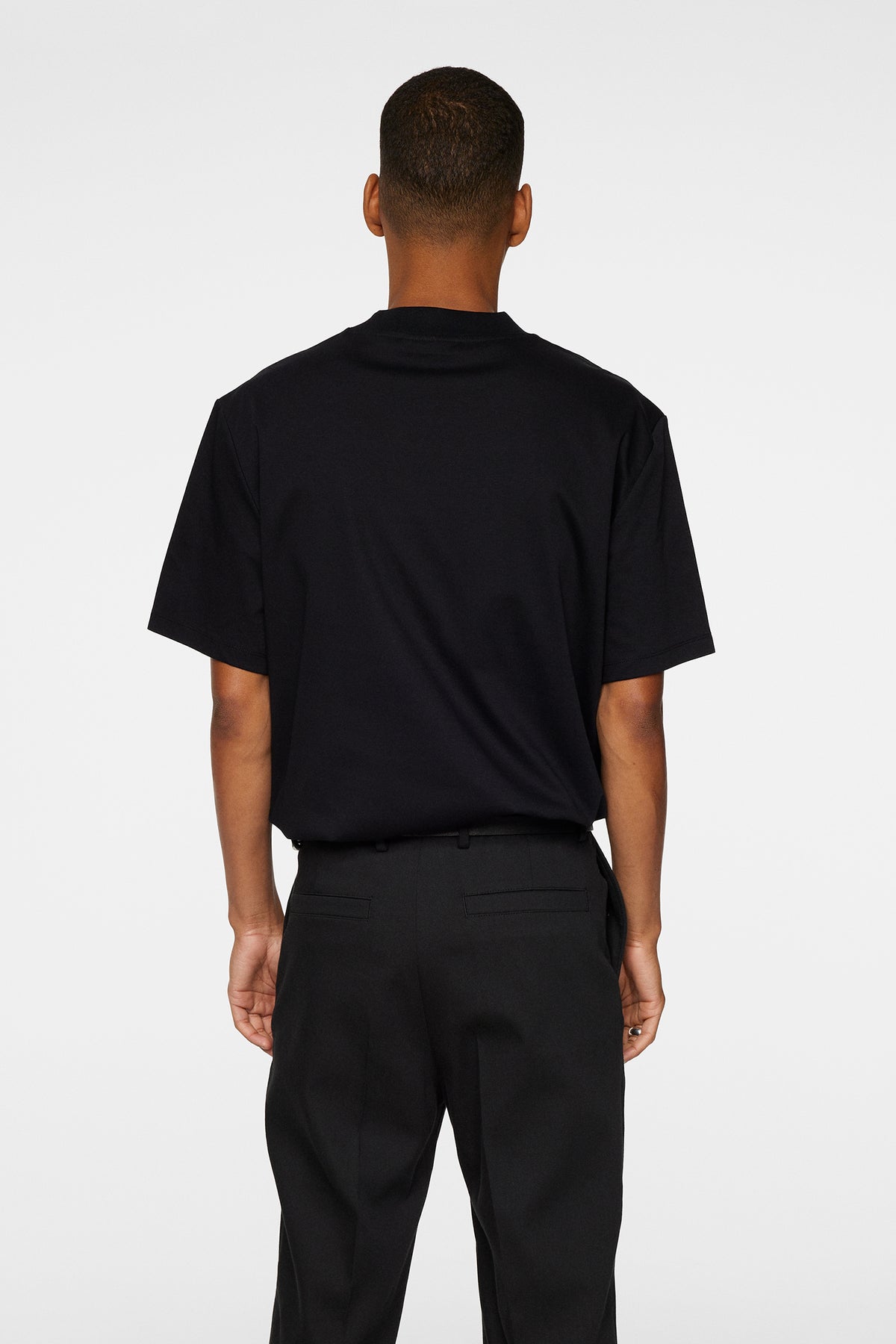 Ace Mock Neck T-Shirt in Black by J.Lindeberg