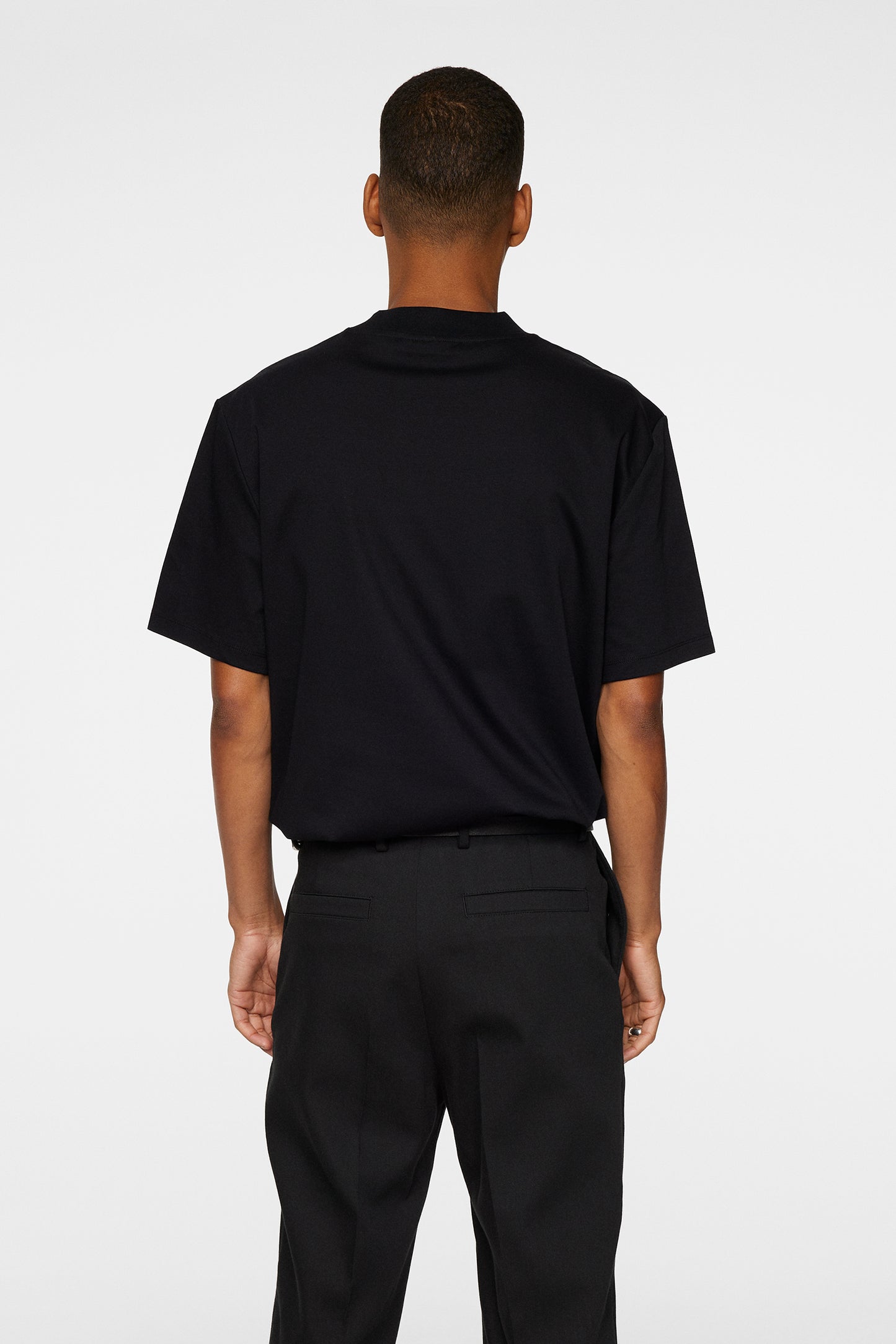 Ace Mock Neck T-Shirt in Black by J.Lindeberg