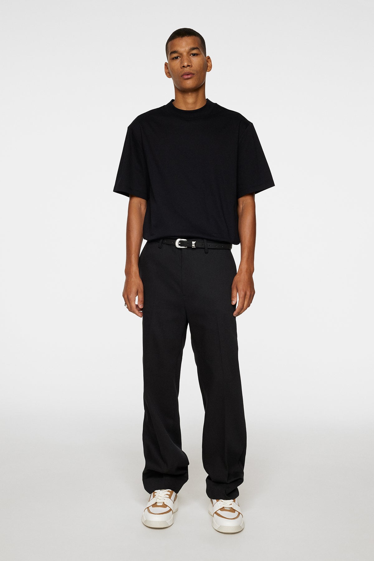 Ace Mock Neck T-Shirt in Black by J.Lindeberg