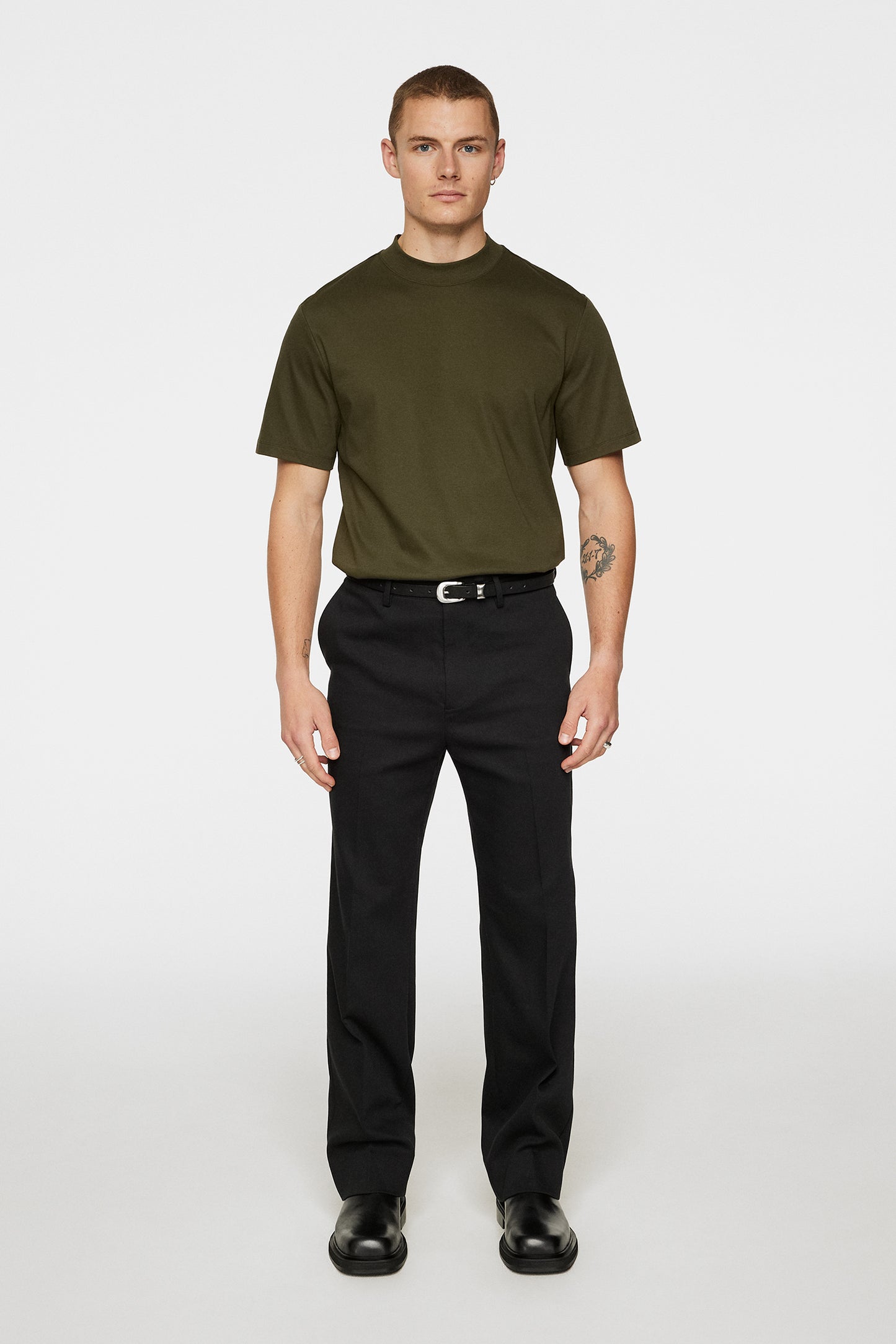 Ace Mock Neck T-Shirt in Forest Green by J.Lindeberg