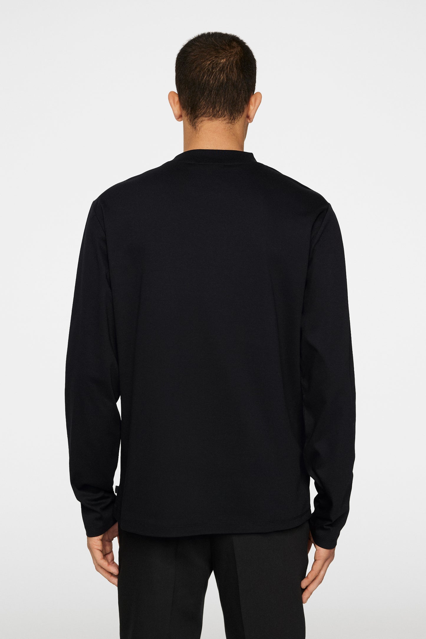 Ace Mock Neck LS T-Shirt in Black by J.Lindeberg