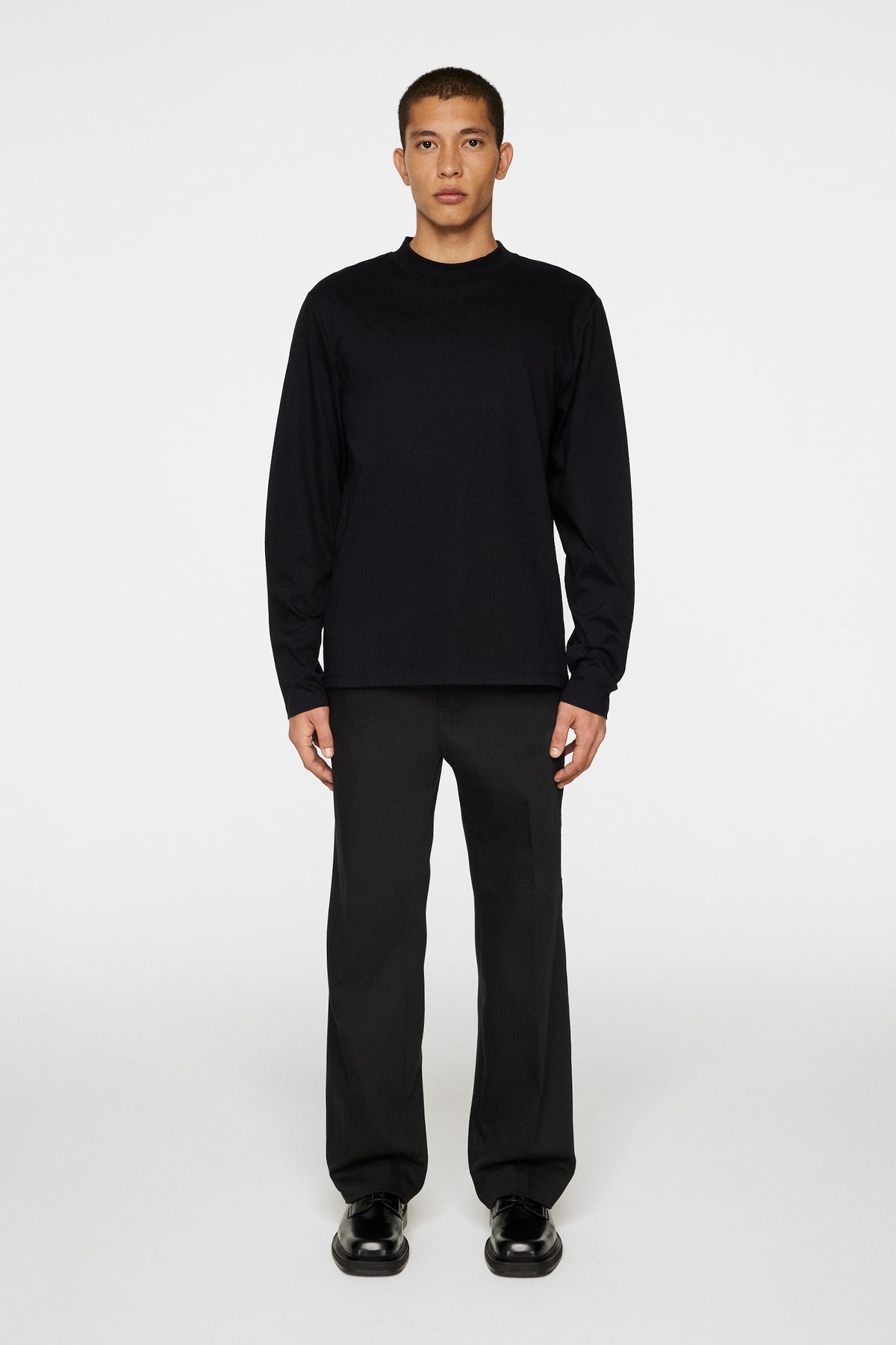Ace Mock Neck LS T-Shirt in Black by J.Lindeberg