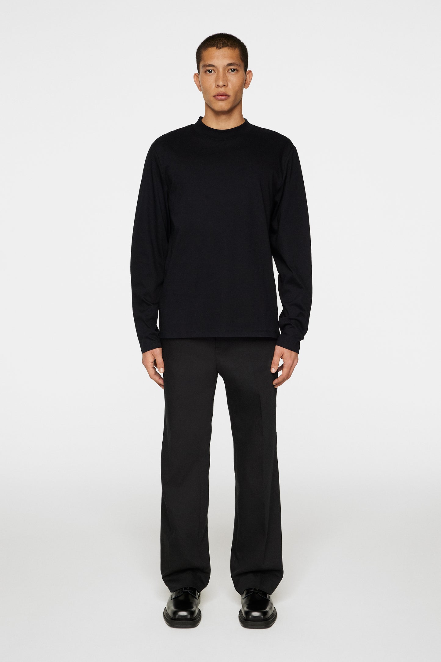 Ace Mock Neck LS T-Shirt in Black by J.Lindeberg