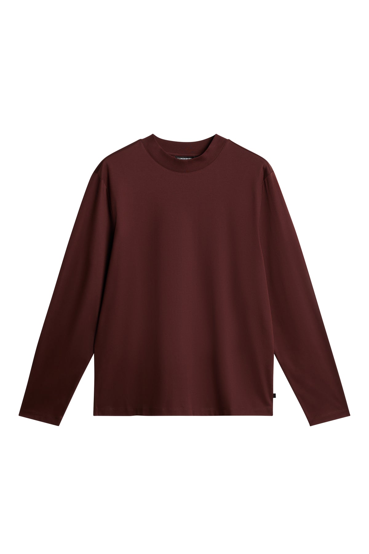 Ace Mock Neck LS T-Shirt in Bitter Chocolate by J.Lindeberg