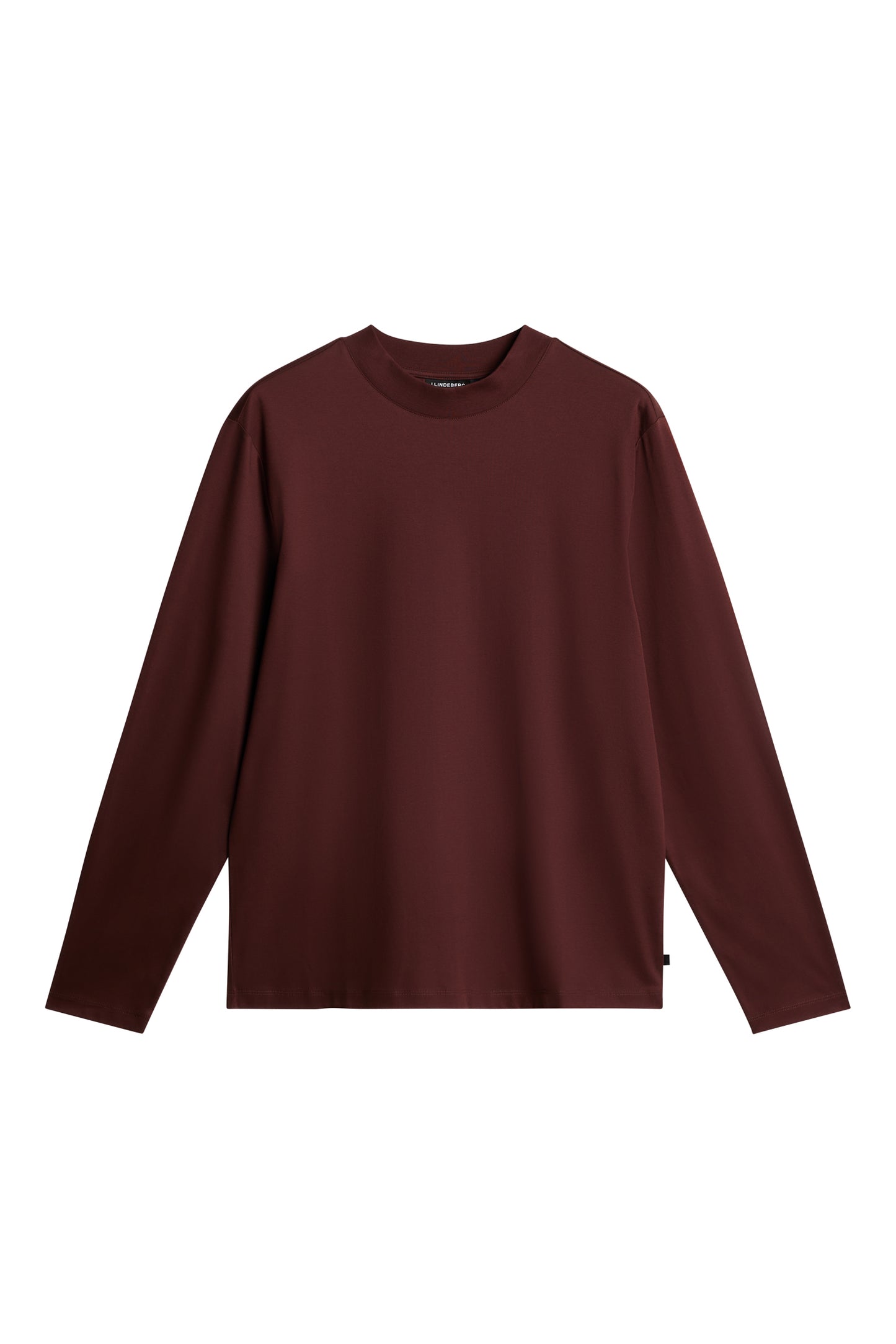 Ace Mock Neck LS T-Shirt in Bitter Chocolate by J.Lindeberg