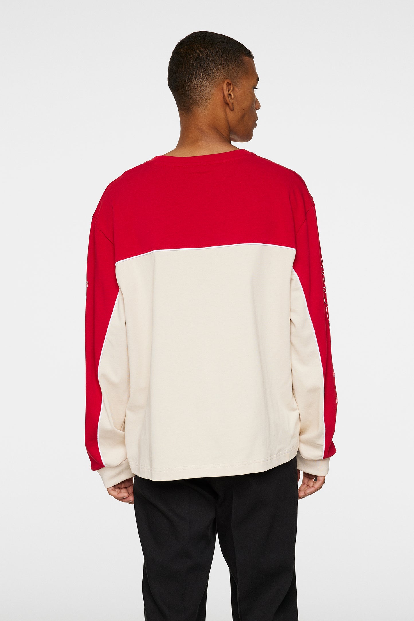 Stanley Panel Longsleeve Tee in Moonbeam by J.Lindeberg