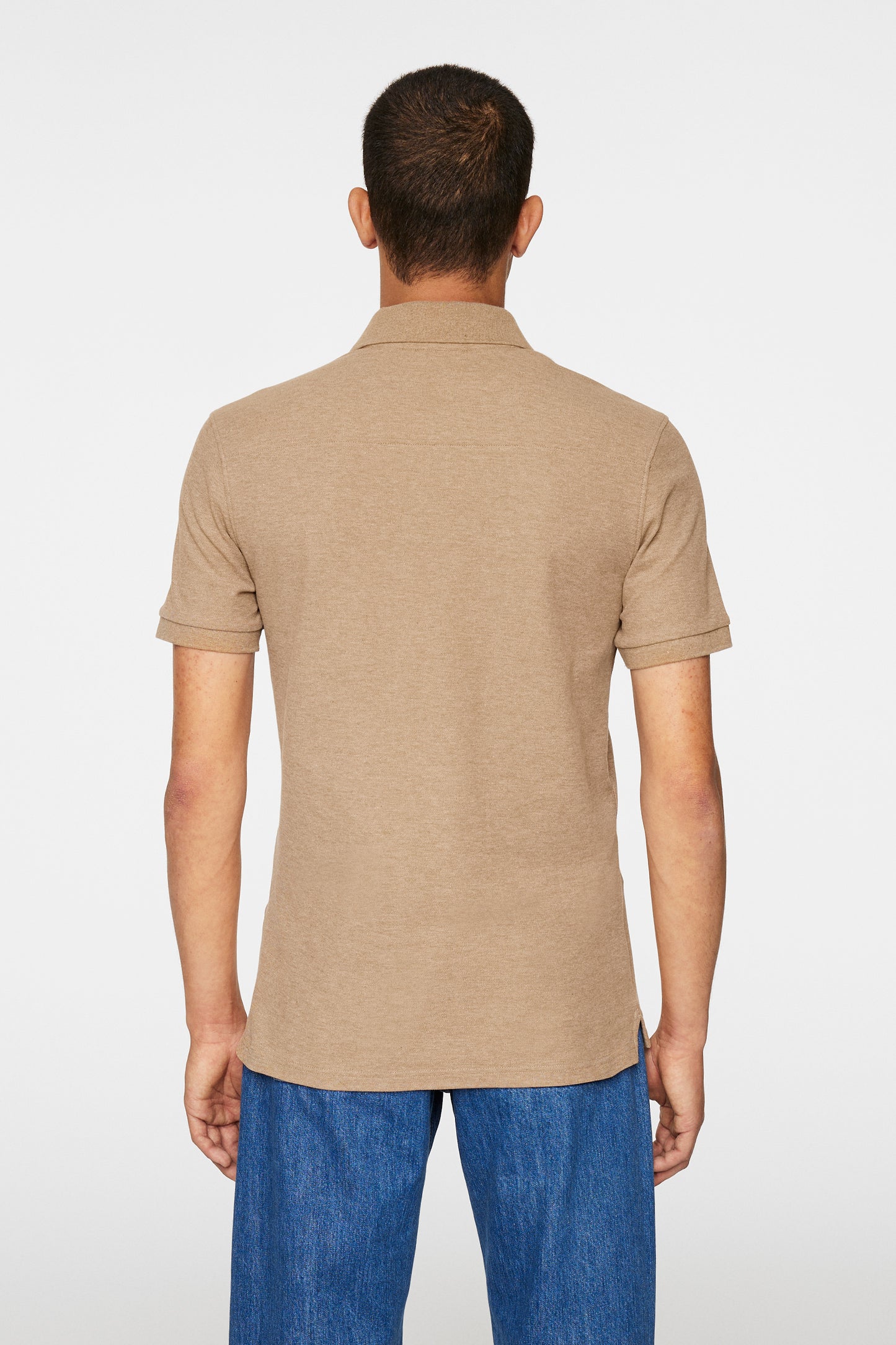 Troy Polo Shirt Seasonal Pique in Tiger Brown Melange by J.Lindeberg
