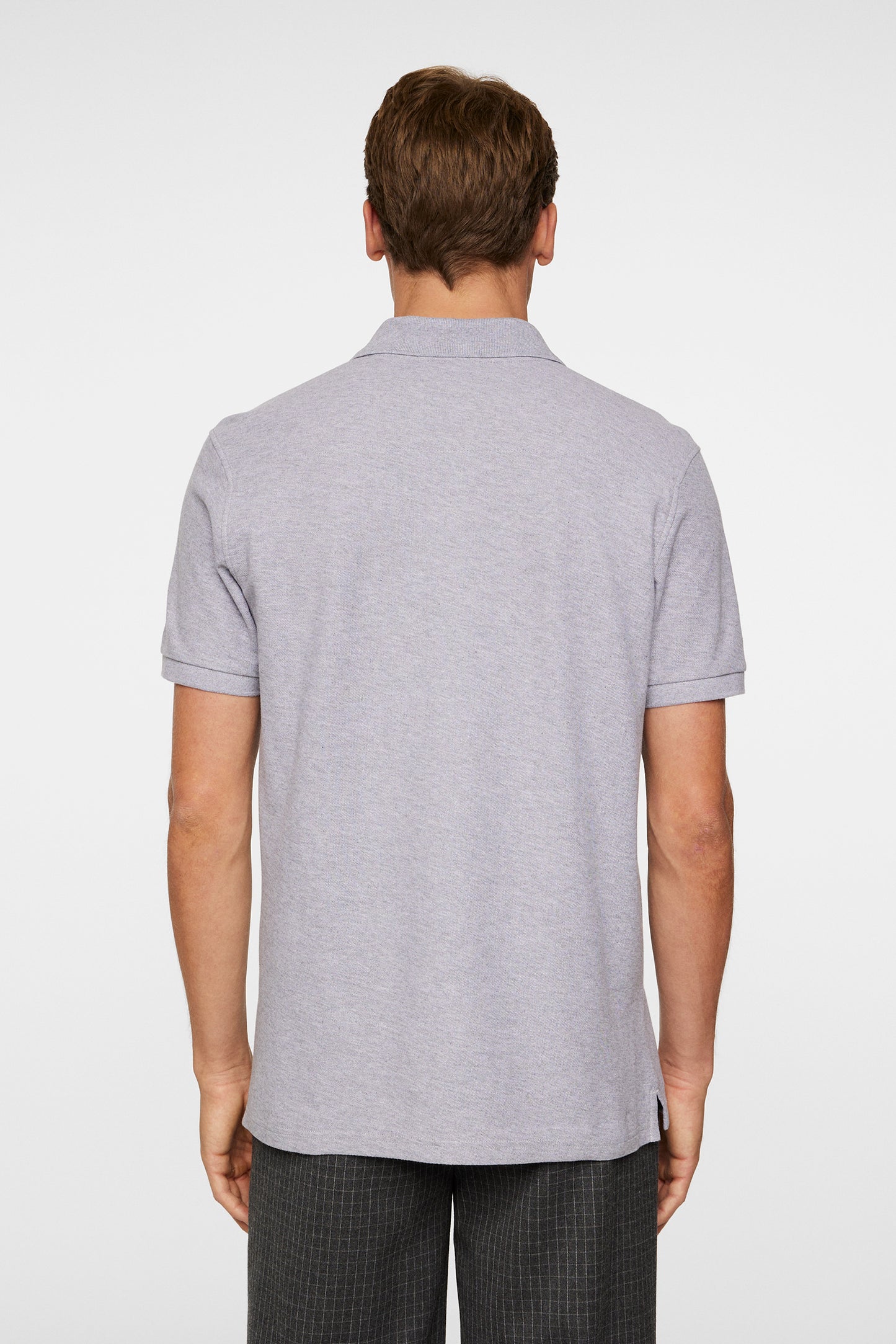 Troy Polo Shirt Seasonal Pique in Mid Grey Melange by J.Lindeberg