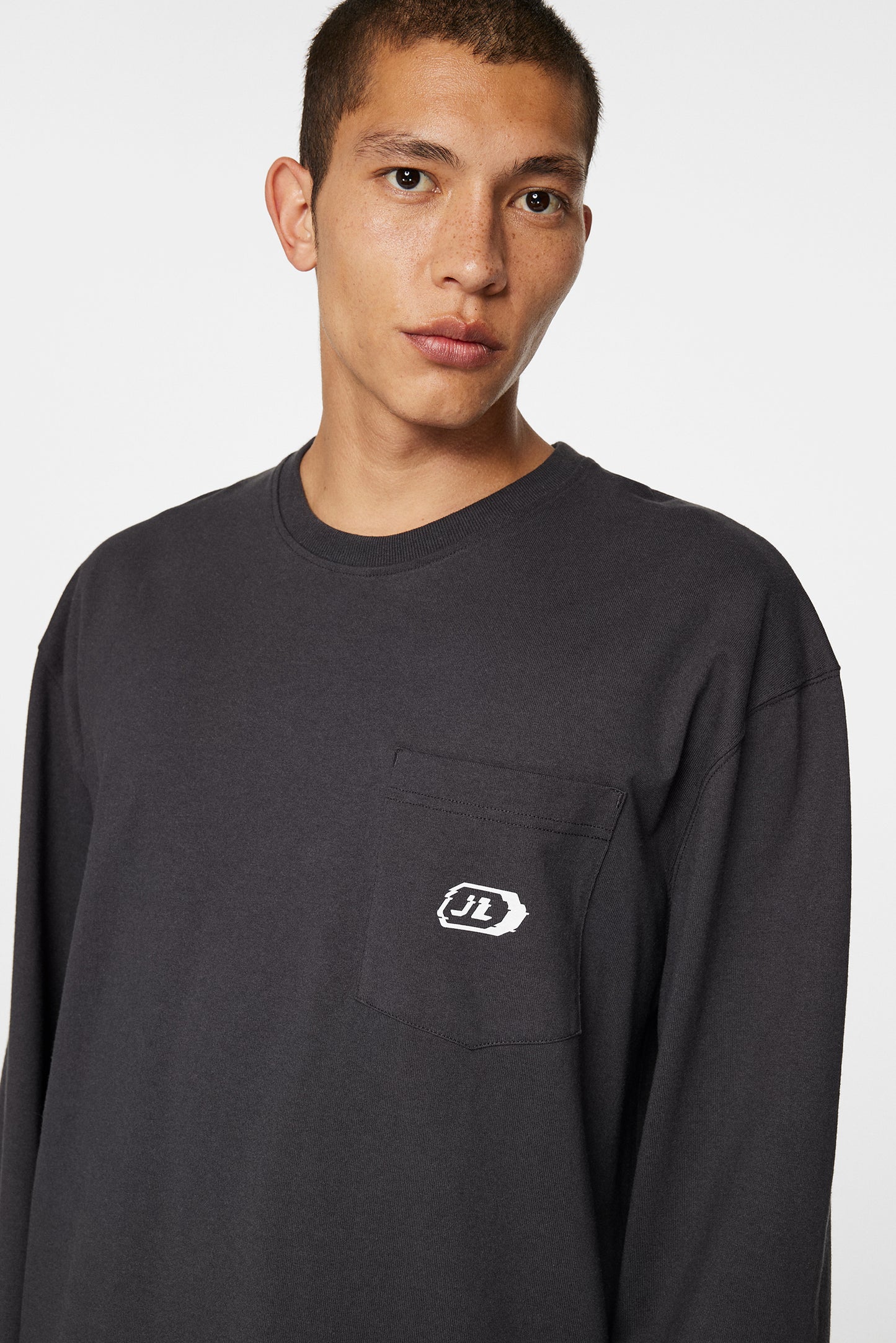Walsh LS Pocket Tee in Washed Black by J.Lindeberg