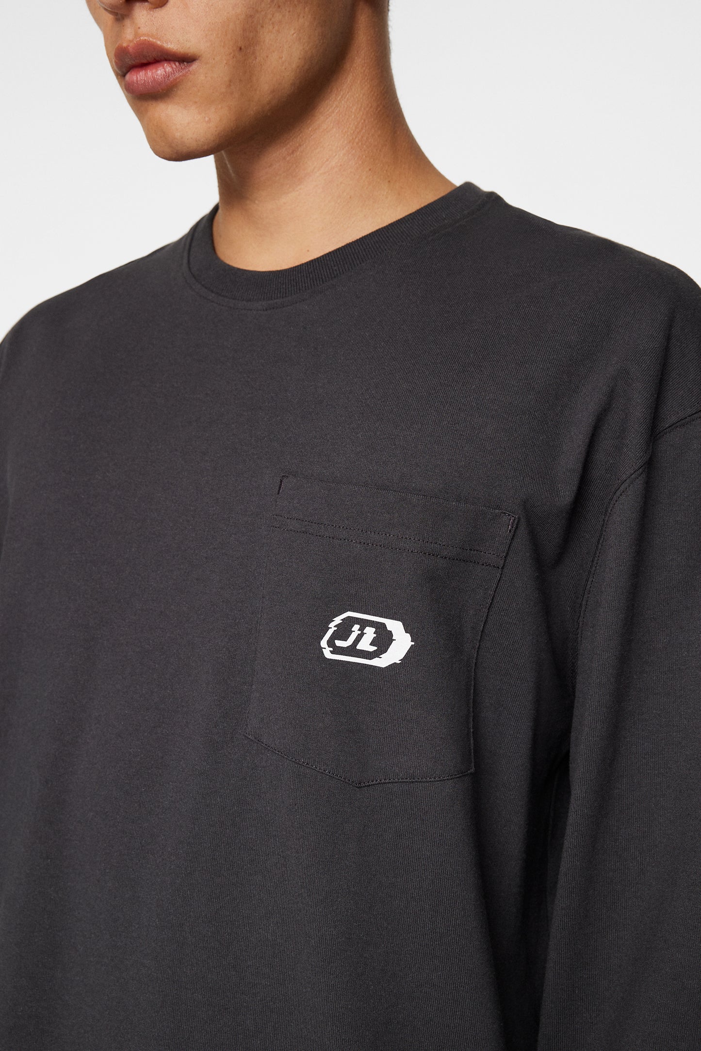 Walsh LS Pocket Tee in Washed Black by J.Lindeberg