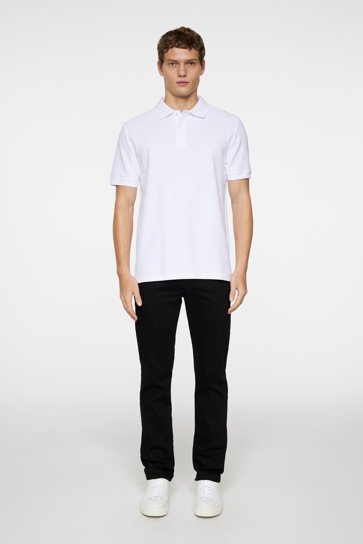 Rudy slim Polo Pique in White by J.Lindeberg