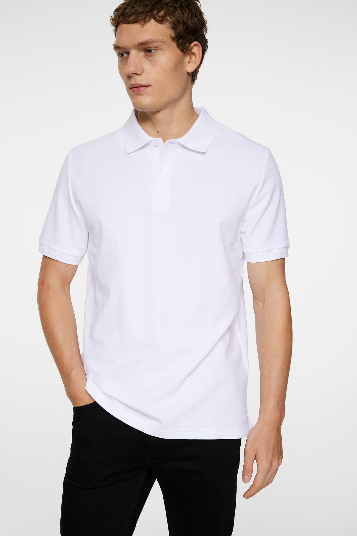 Rudy slim Polo Pique in White by J.Lindeberg