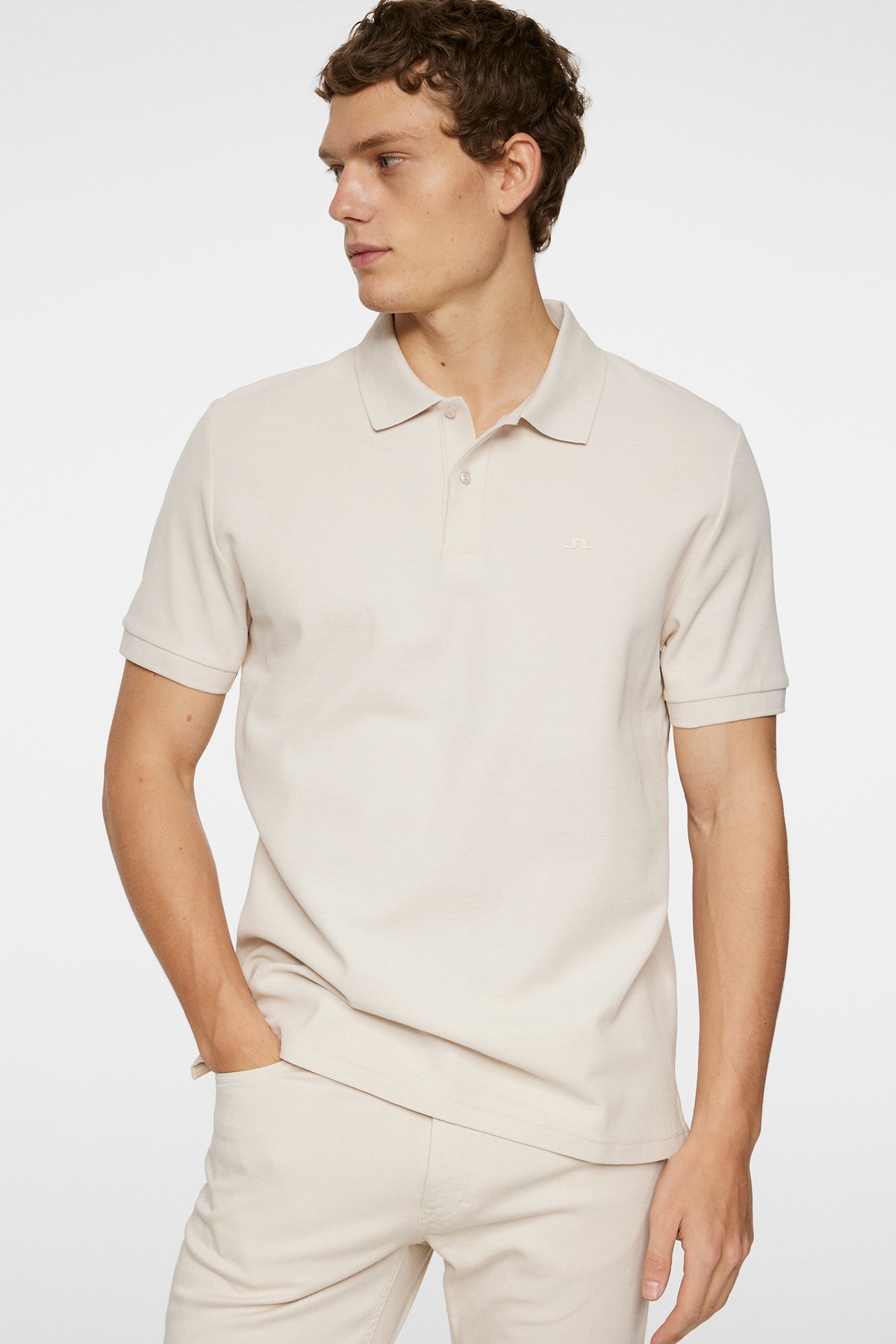 Rudy slim Polo Pique in Moonbeam by J.Lindeberg