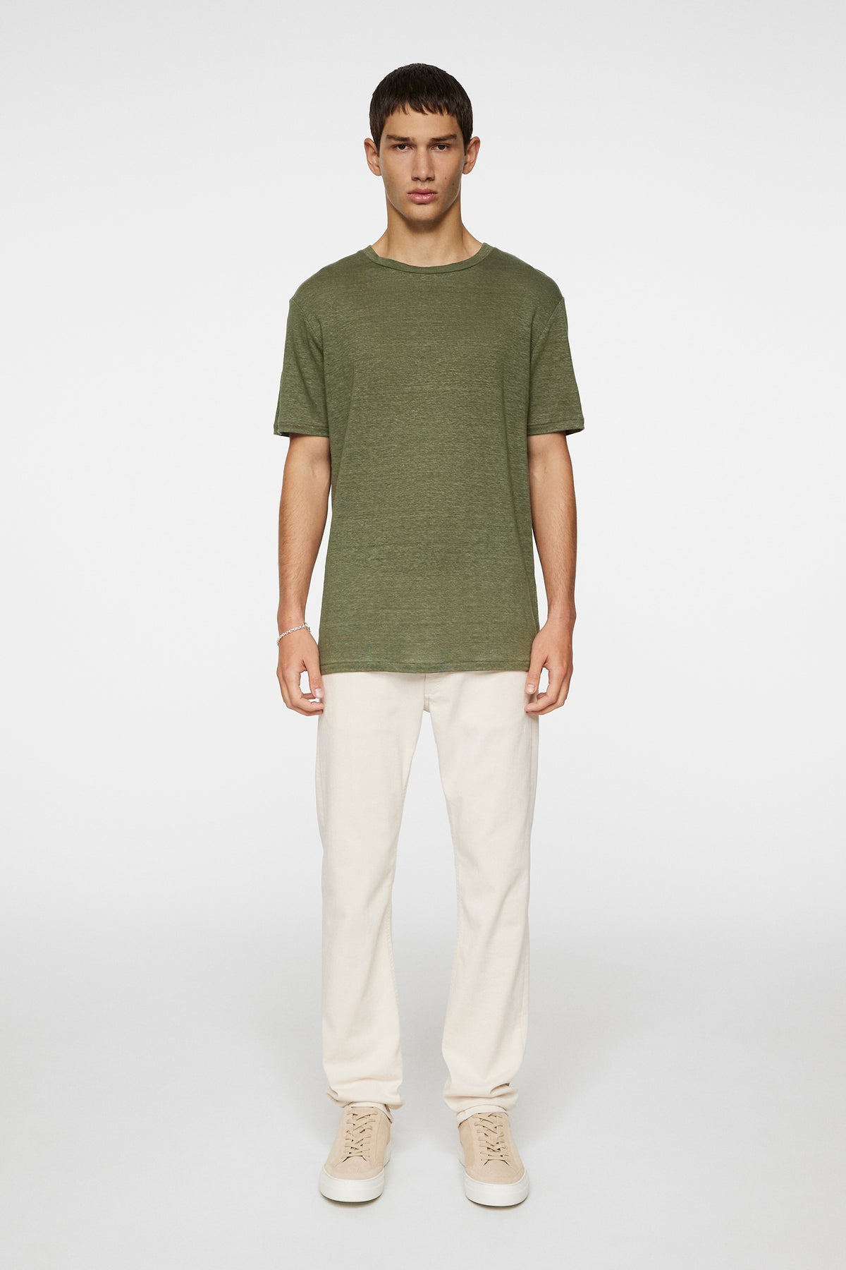 Coma Linen Tee in Olivine by J.Lindeberg