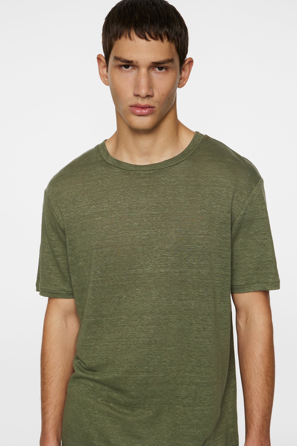 Coma Linen Tee in Olivine by J.Lindeberg